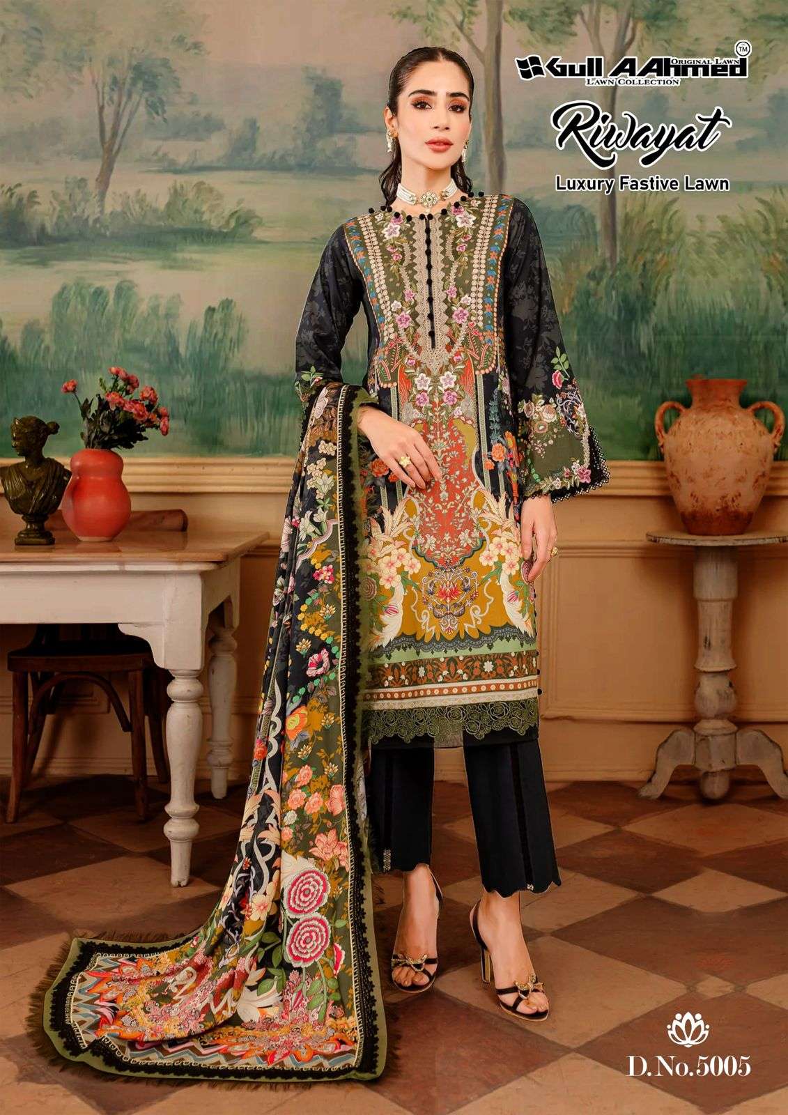 Gull A Ahmed Riwayat Vol 5 Lawn Cotton Dress Material Wholesale catalog