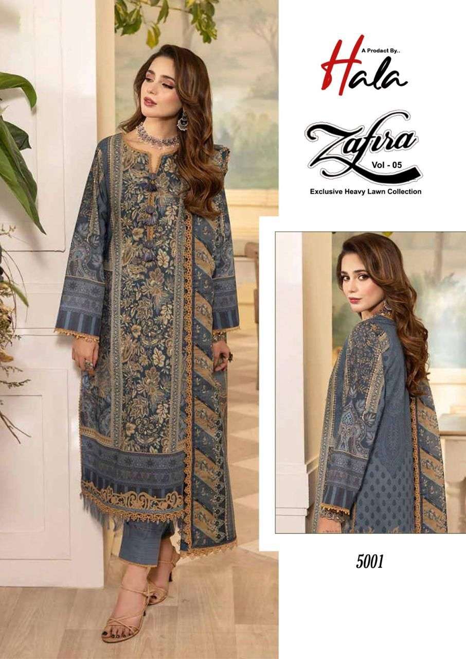 Hala Zafira Vol 5 Dress Material Wholesale catalog