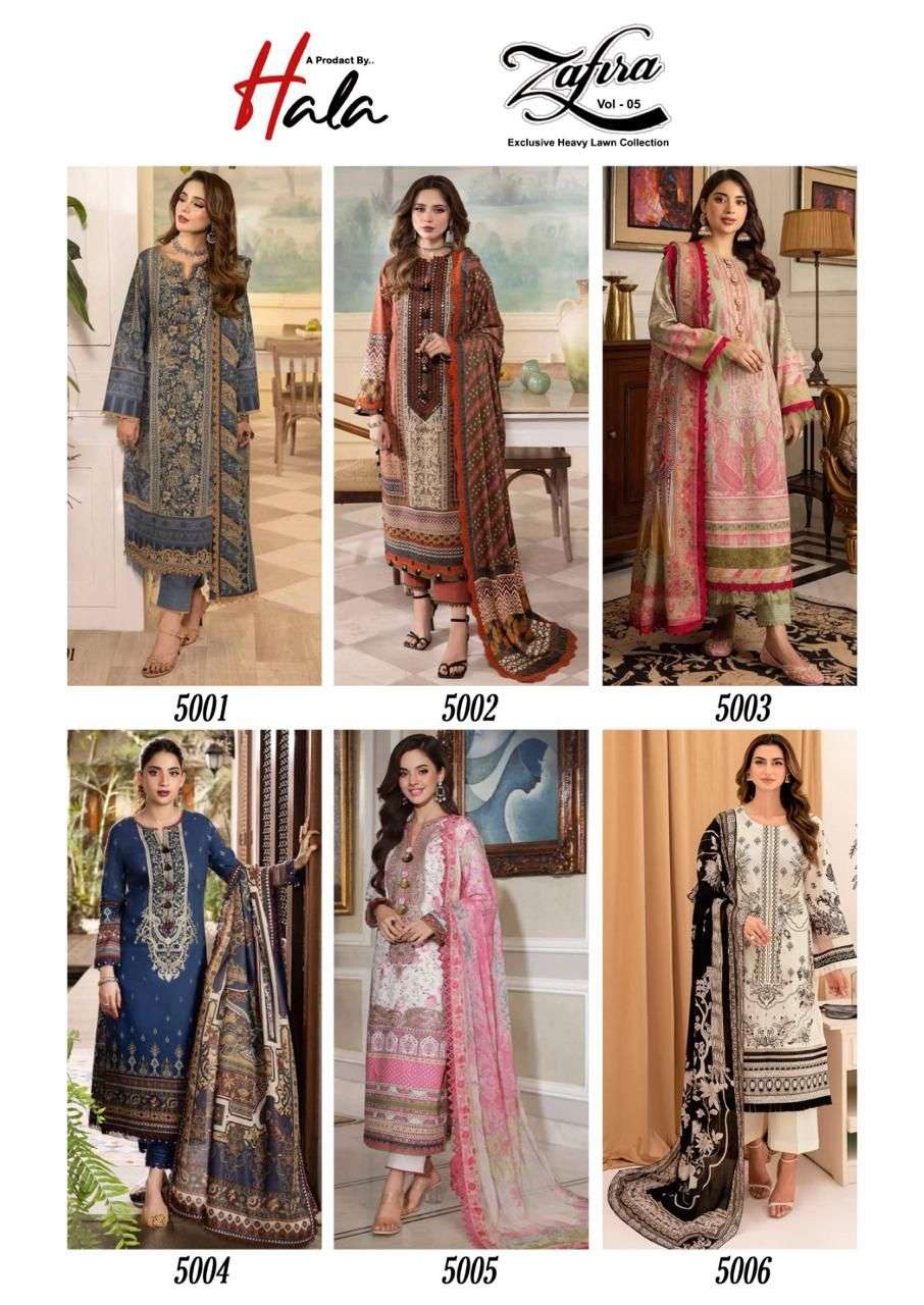 Hala Zafira Vol 5 Dress Material Wholesale catalog