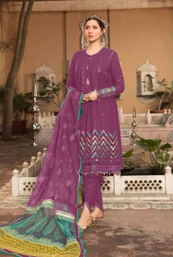 Hazzel M Print 068 Ab Cotton Dupatta Pakistani Suits Wholesale catalog