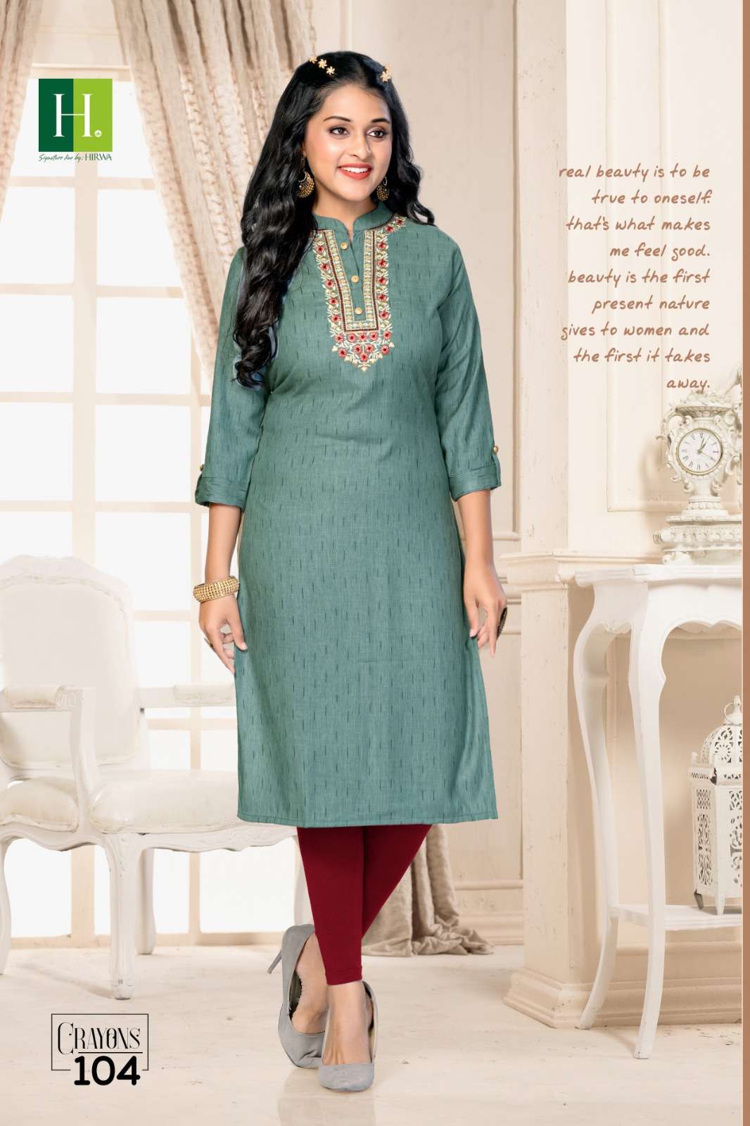 HIRWA CRAYONS Kurti Wholesale catalog