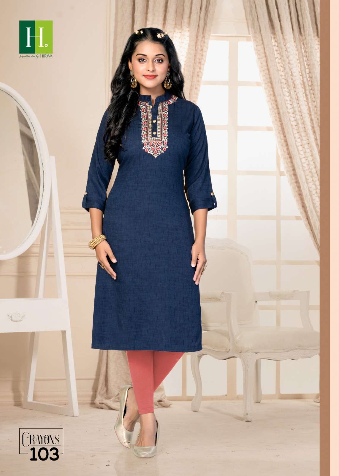 HIRWA CRAYONS Kurti Wholesale catalog