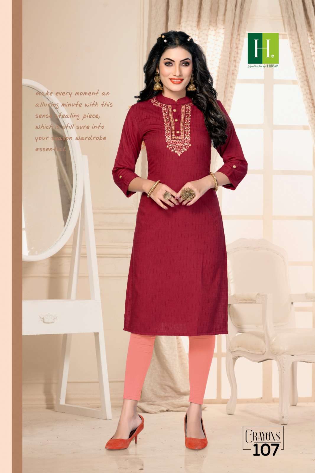 HIRWA CRAYONS Kurti Wholesale catalog