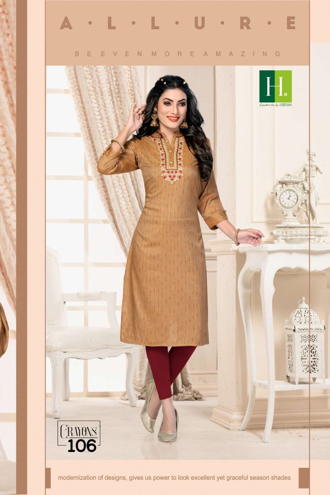 HIRWA CRAYONS Kurti Wholesale catalog