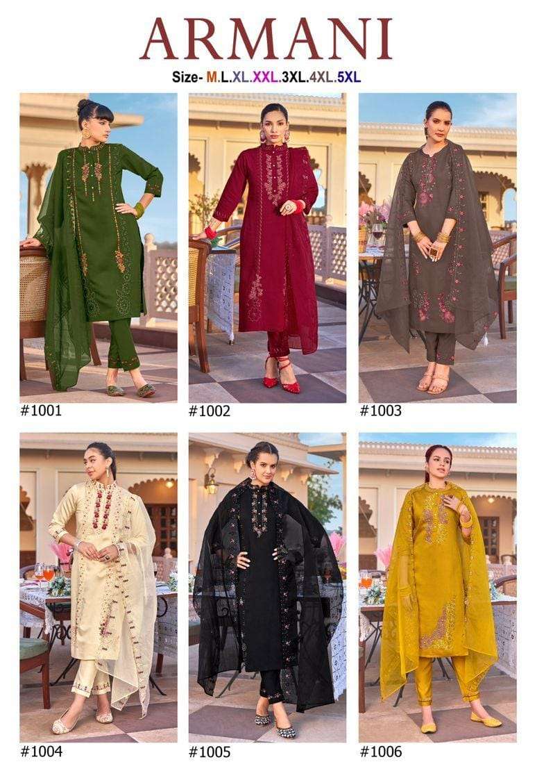 Isavasyam Armani Premium Kurti Pant With Dupatta Wholesale catalog