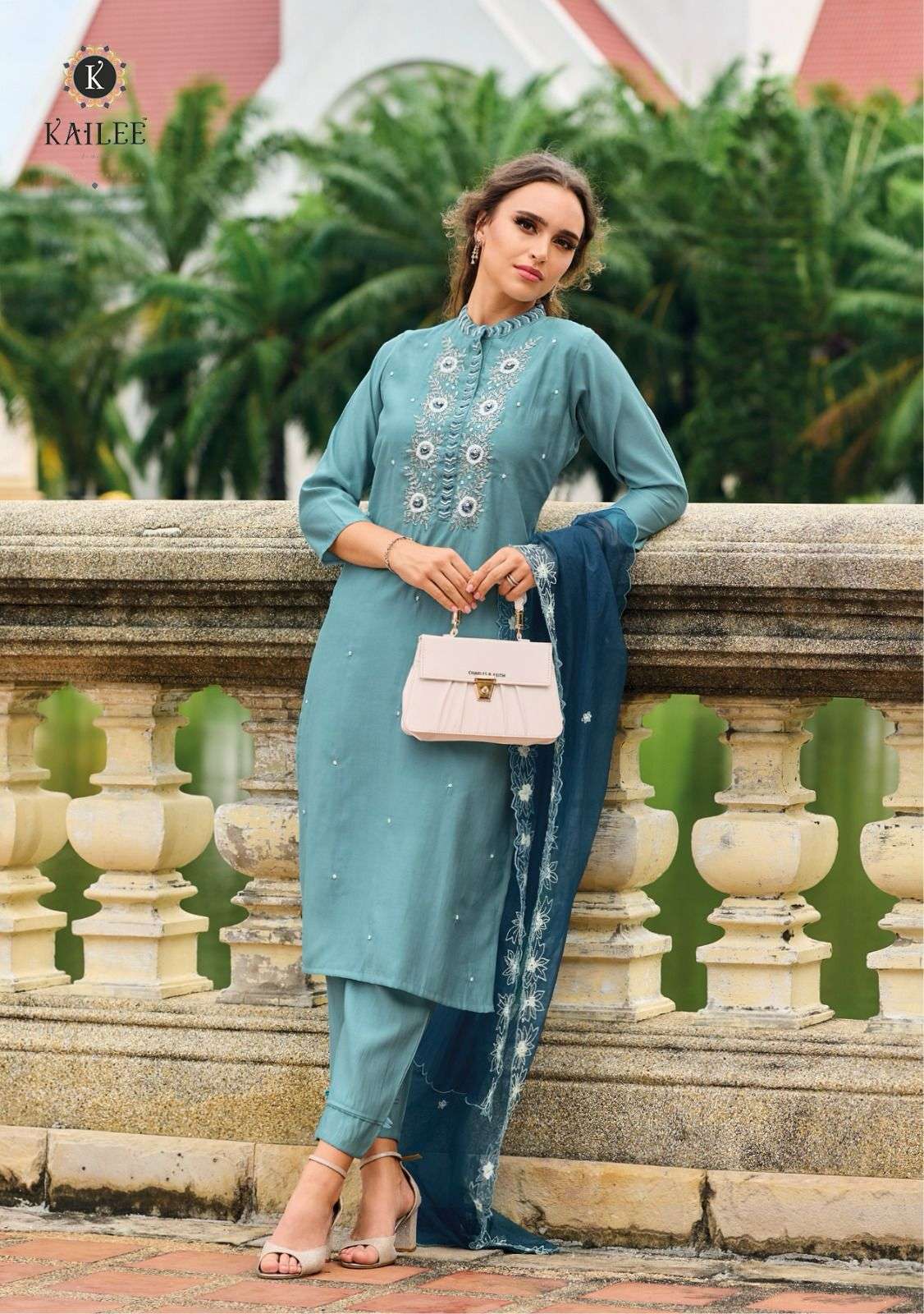 Kailee Ehassas Viscose Silk Embroidered Dress Materials Wholesale catalog