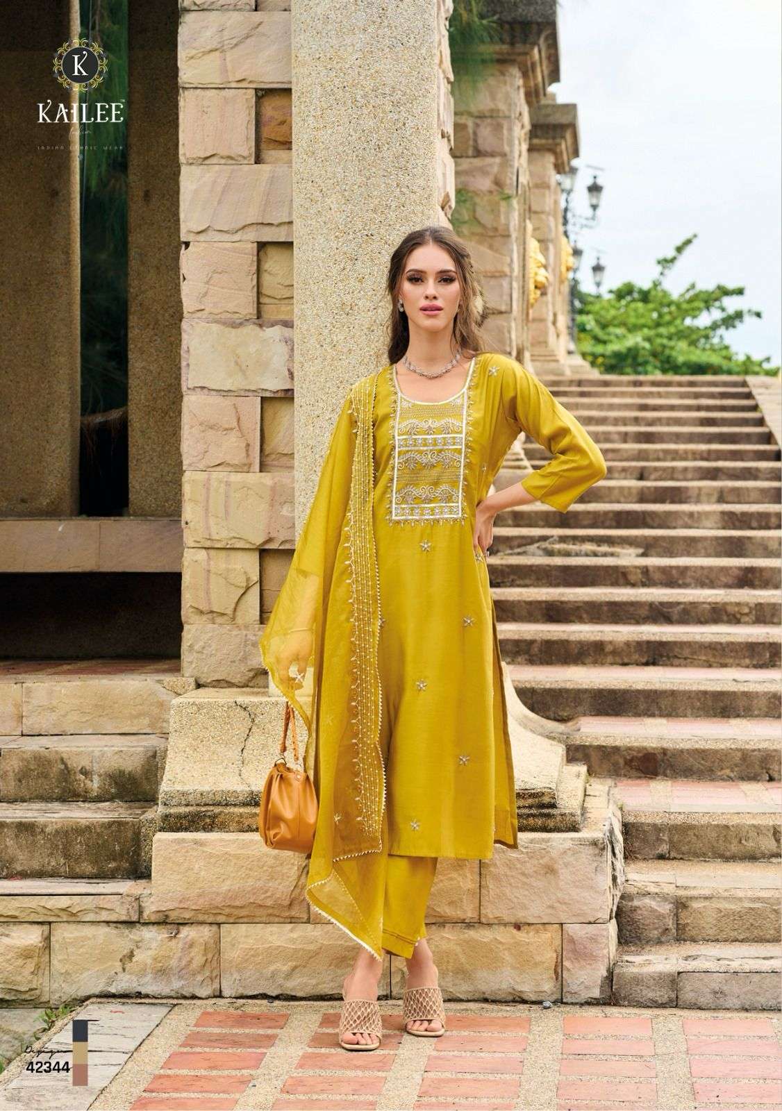 Kailee Ehassas Viscose Silk Embroidered Dress Materials Wholesale catalog