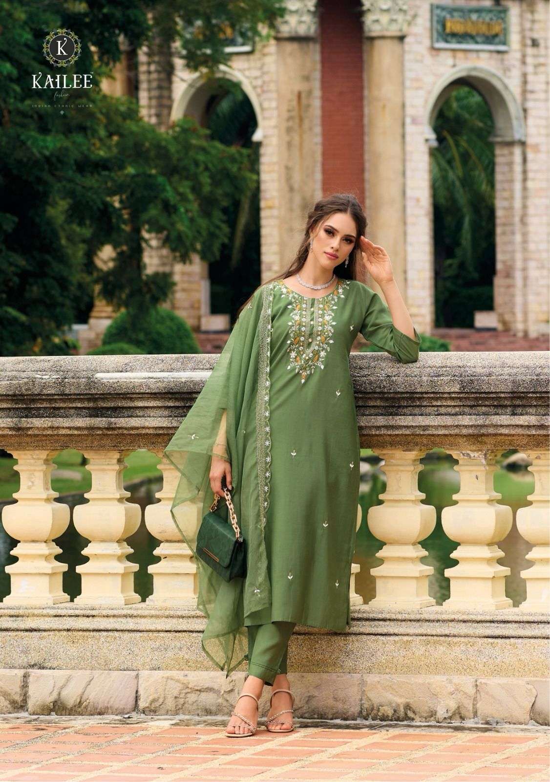 Kailee Ehassas Viscose Silk Embroidered Dress Materials Wholesale catalog