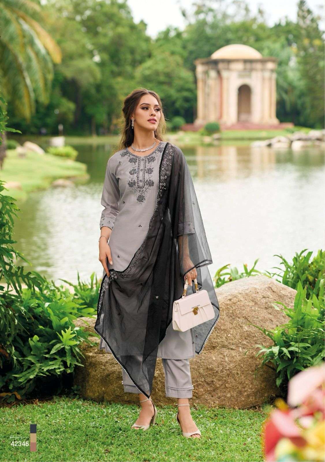 Kailee Ehassas Viscose Silk Embroidered Dress Materials Wholesale catalog