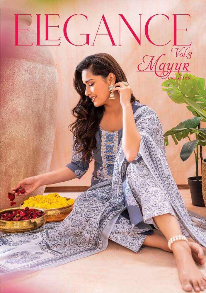 Mayur Elegance Vol-3 -Kurti Pant With Dupatta -Wholesale Catalog