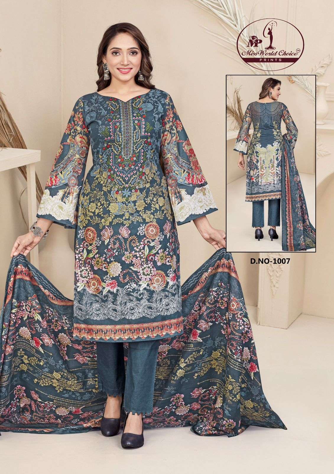Miss World Choice Mahenoor Heavy Dress Material Wholesale catalog