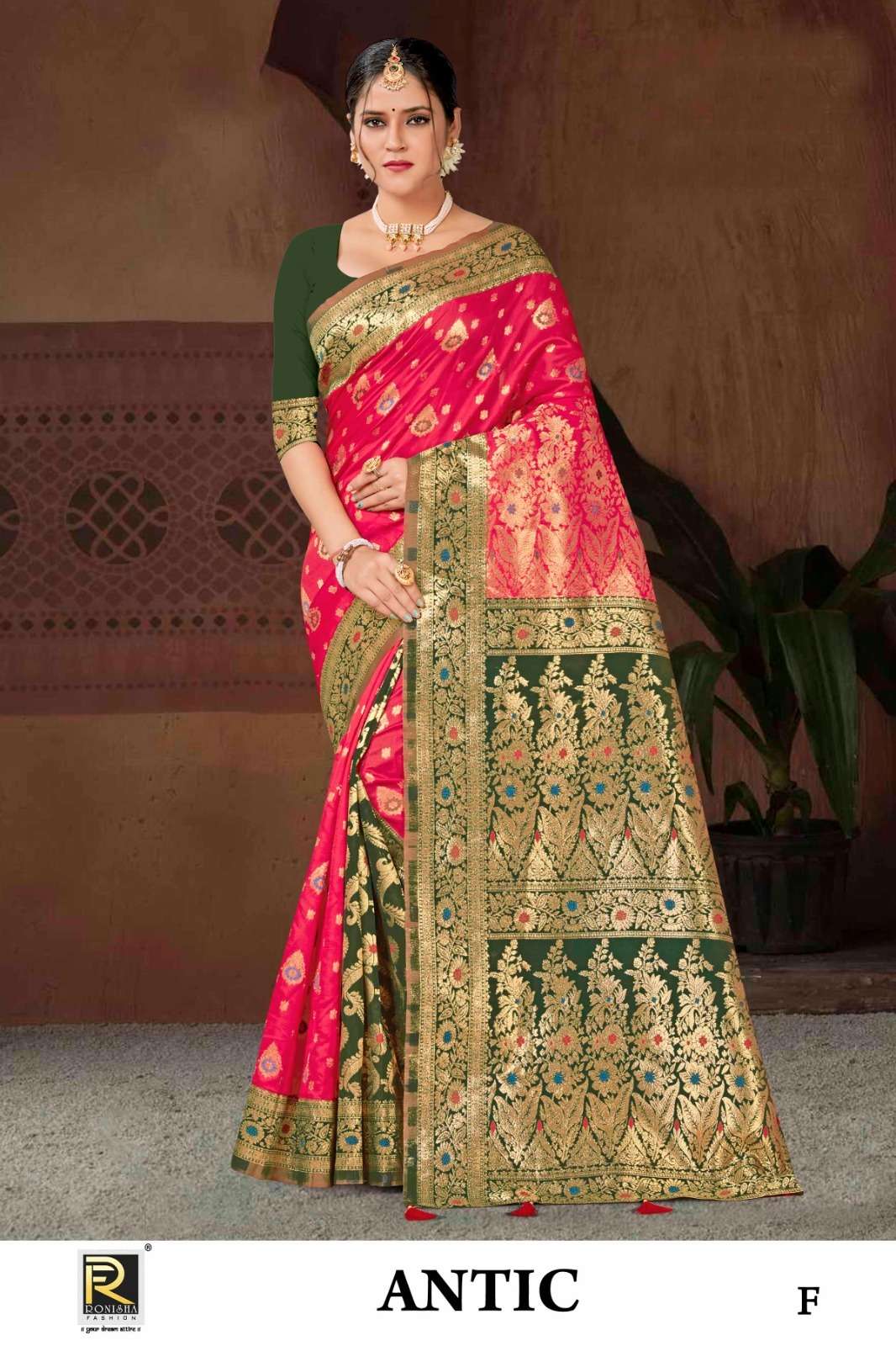 Ronisha Antic Banarasi Silk Saree Wholesale catalog