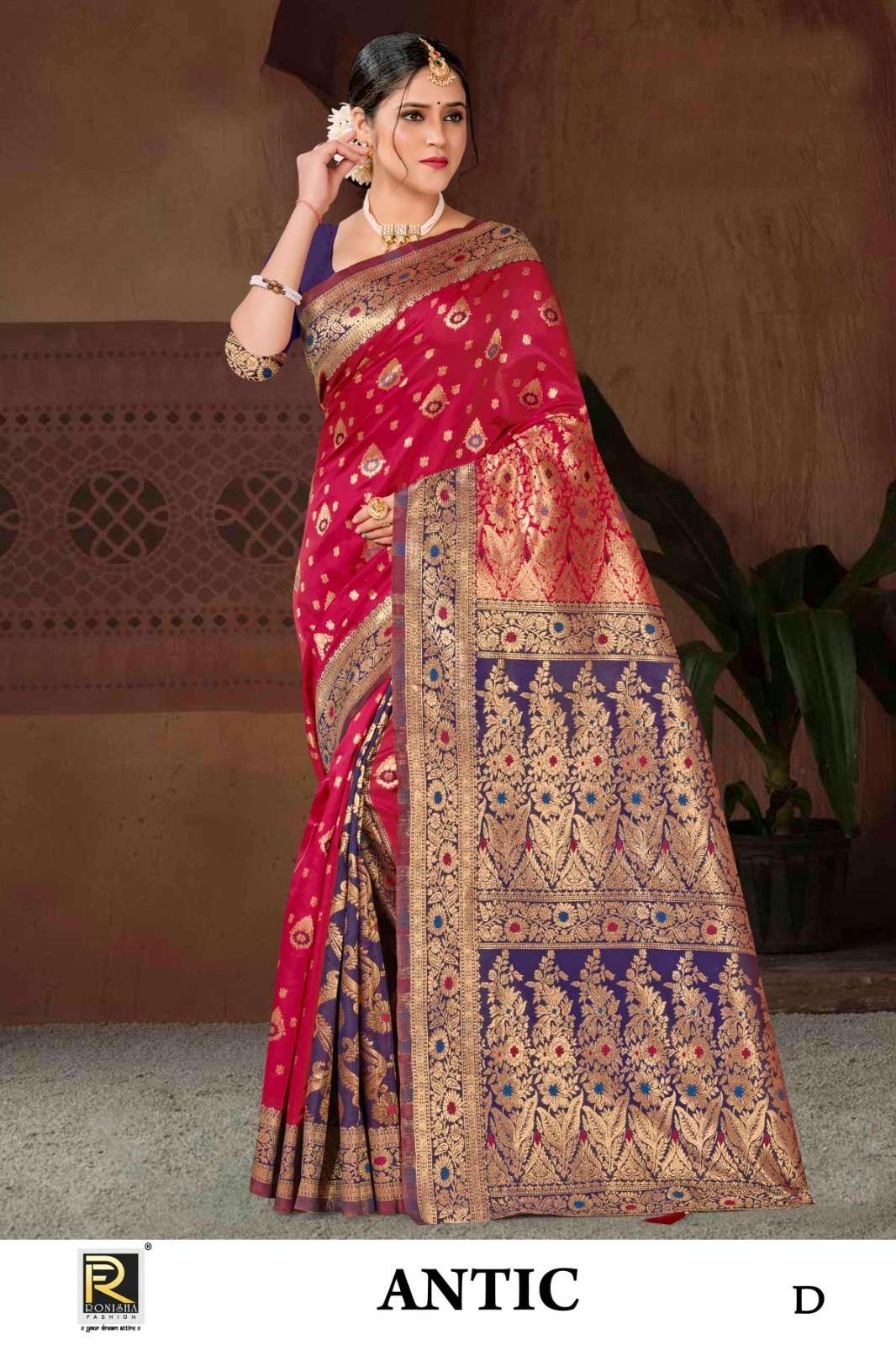 Ronisha Antic Banarasi Silk Saree Wholesale catalog