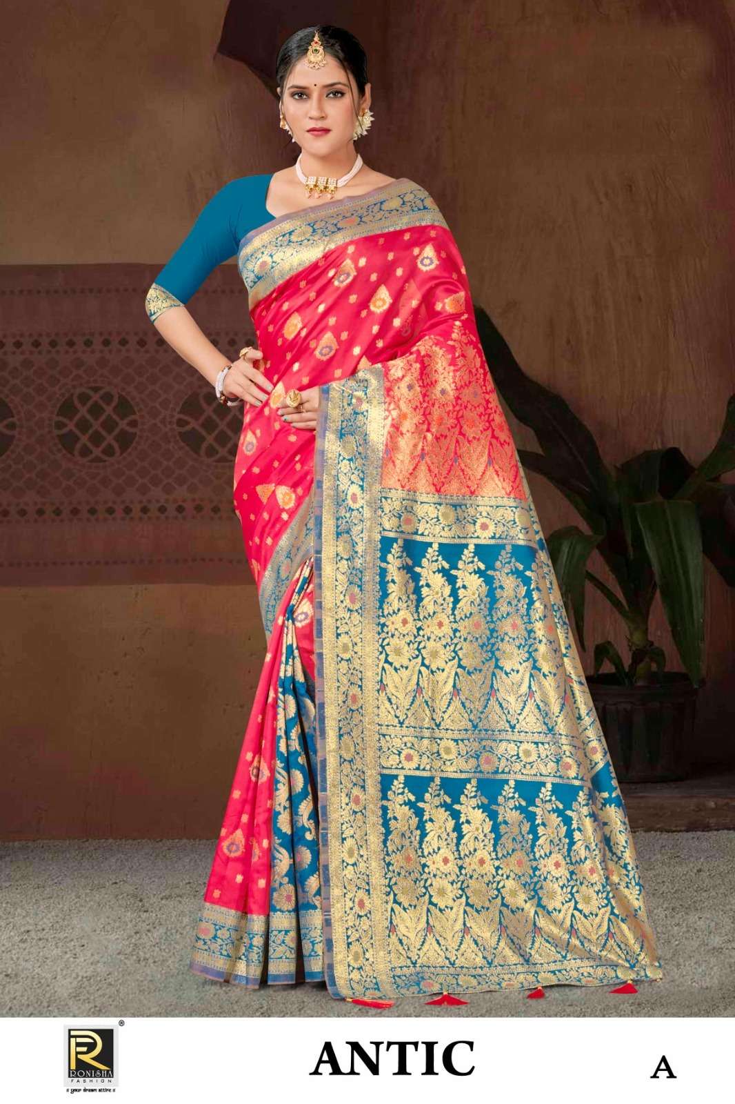 Ronisha Antic Banarasi Silk Saree Wholesale catalog