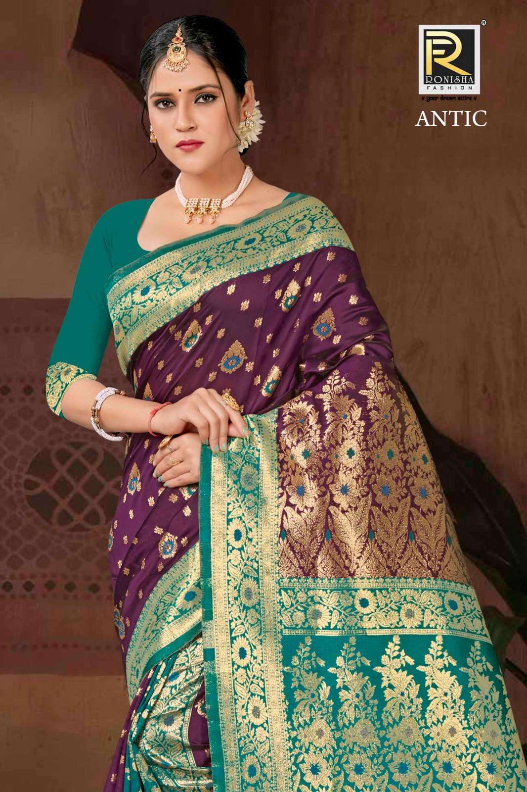 Ronisha Antic Banarasi Silk Saree Wholesale catalog