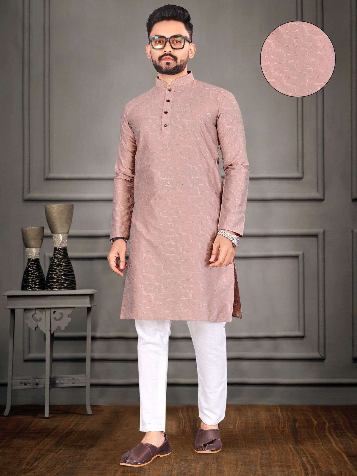 Sabella Mens Jacquard kurta payjama Mens Kurta Wholesale catalog