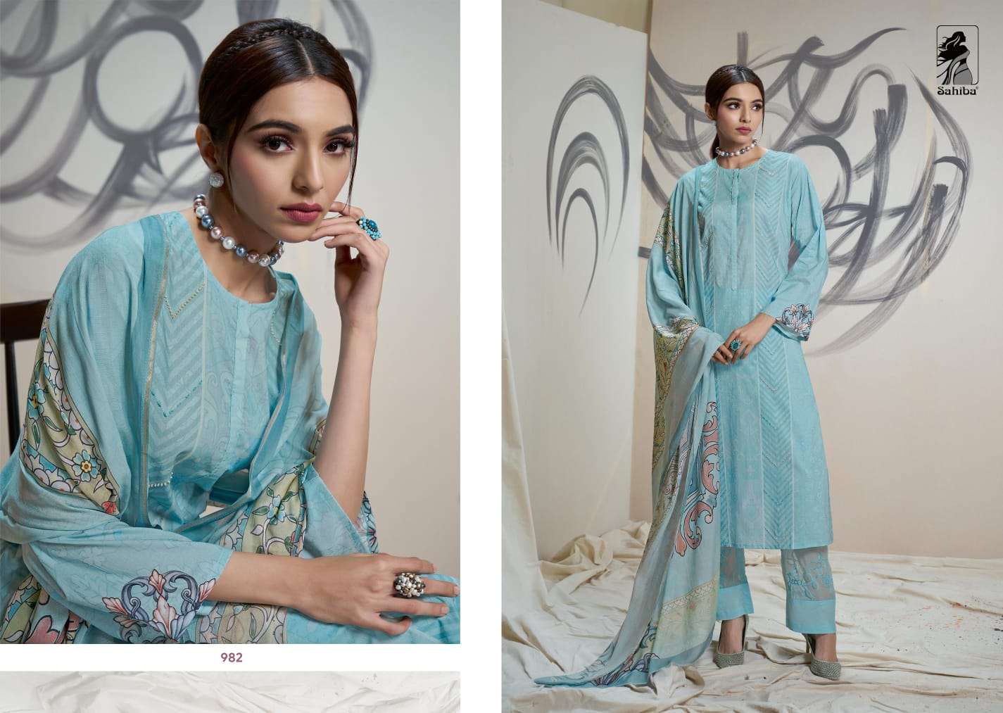 Sahiba Goa Art Cotton Lawn Digital Print Salwar Kameez Wholesale catalog