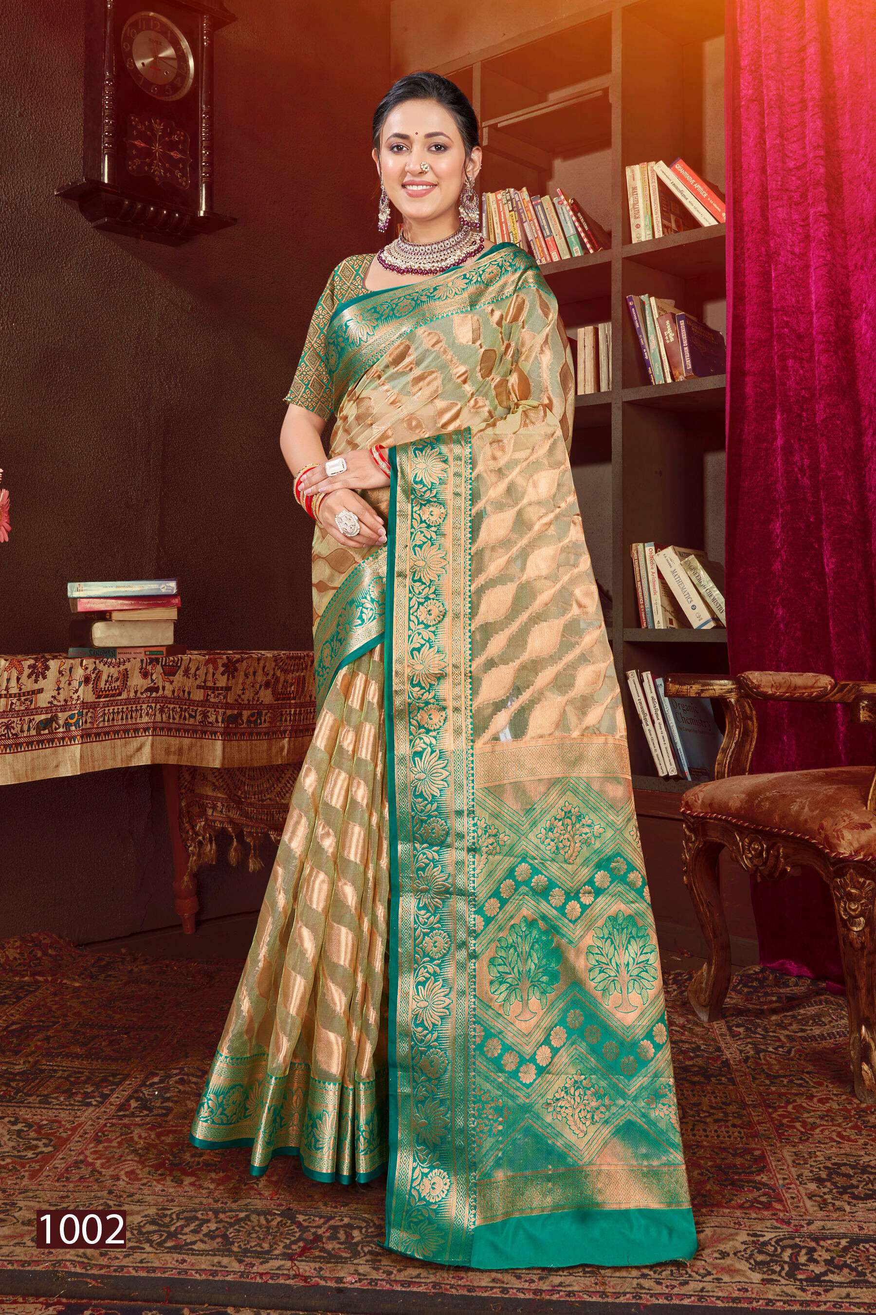 Saroj Aashika vol.3 Organza silk with rich pallu Saree Wholesale catalog    