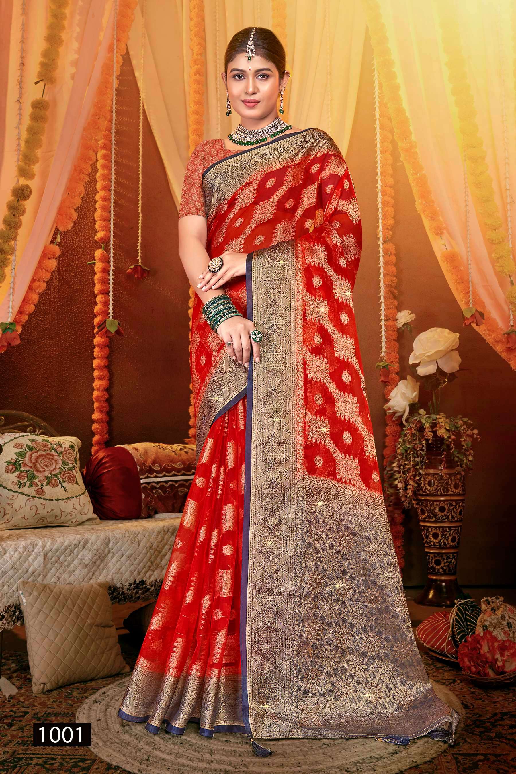 Saroj Anuradha vol.1 Soft organza with heavy swaroski  Saree Wholesale catalog    