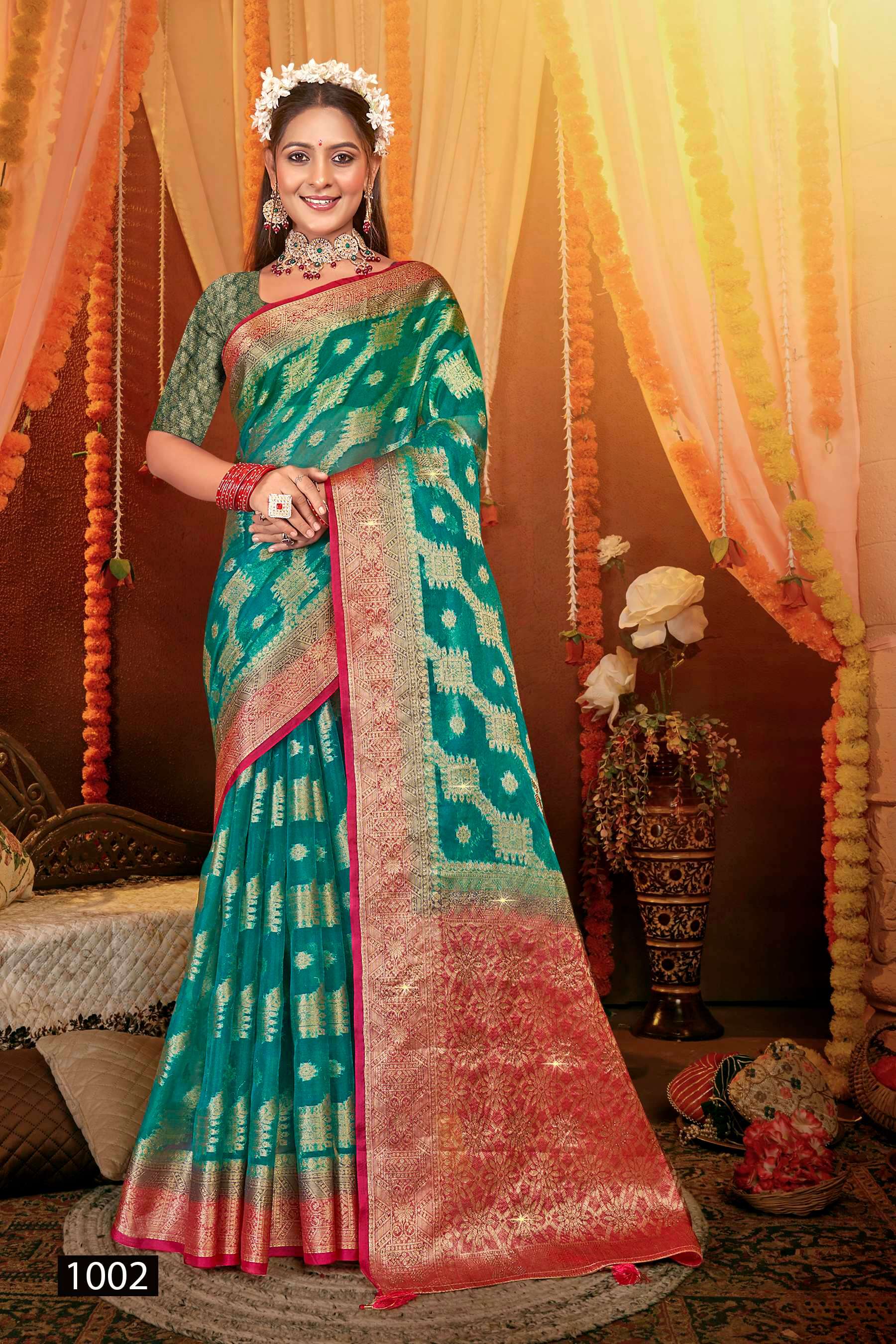 Saroj Anuradha vol.1 Soft organza with heavy swaroski  Saree Wholesale catalog    