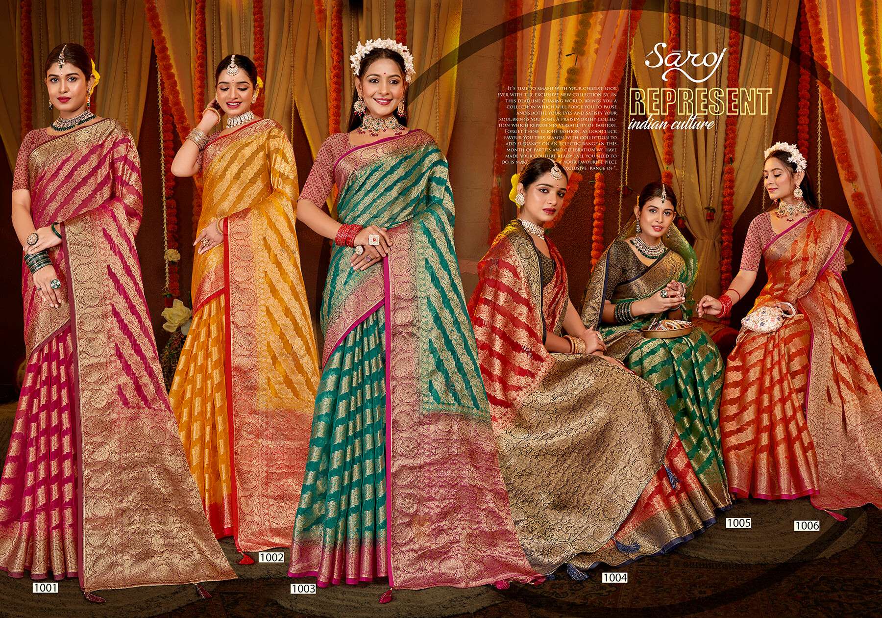 Saroj Anuradha vol.2 Soft organza with heavy swaroski  Saree Wholesale catalog    