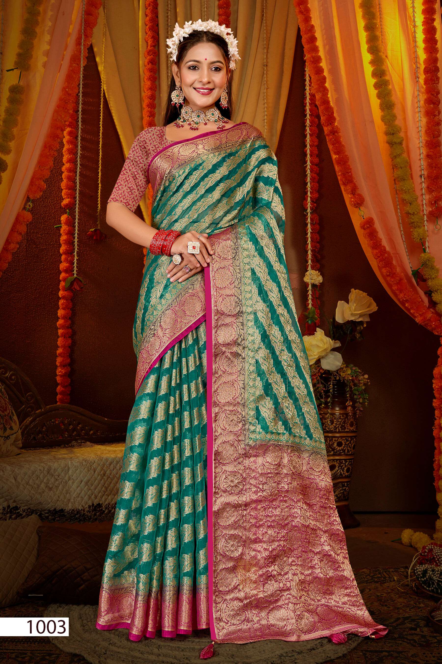 Saroj Anuradha vol.2 Soft organza with heavy swaroski  Saree Wholesale catalog    