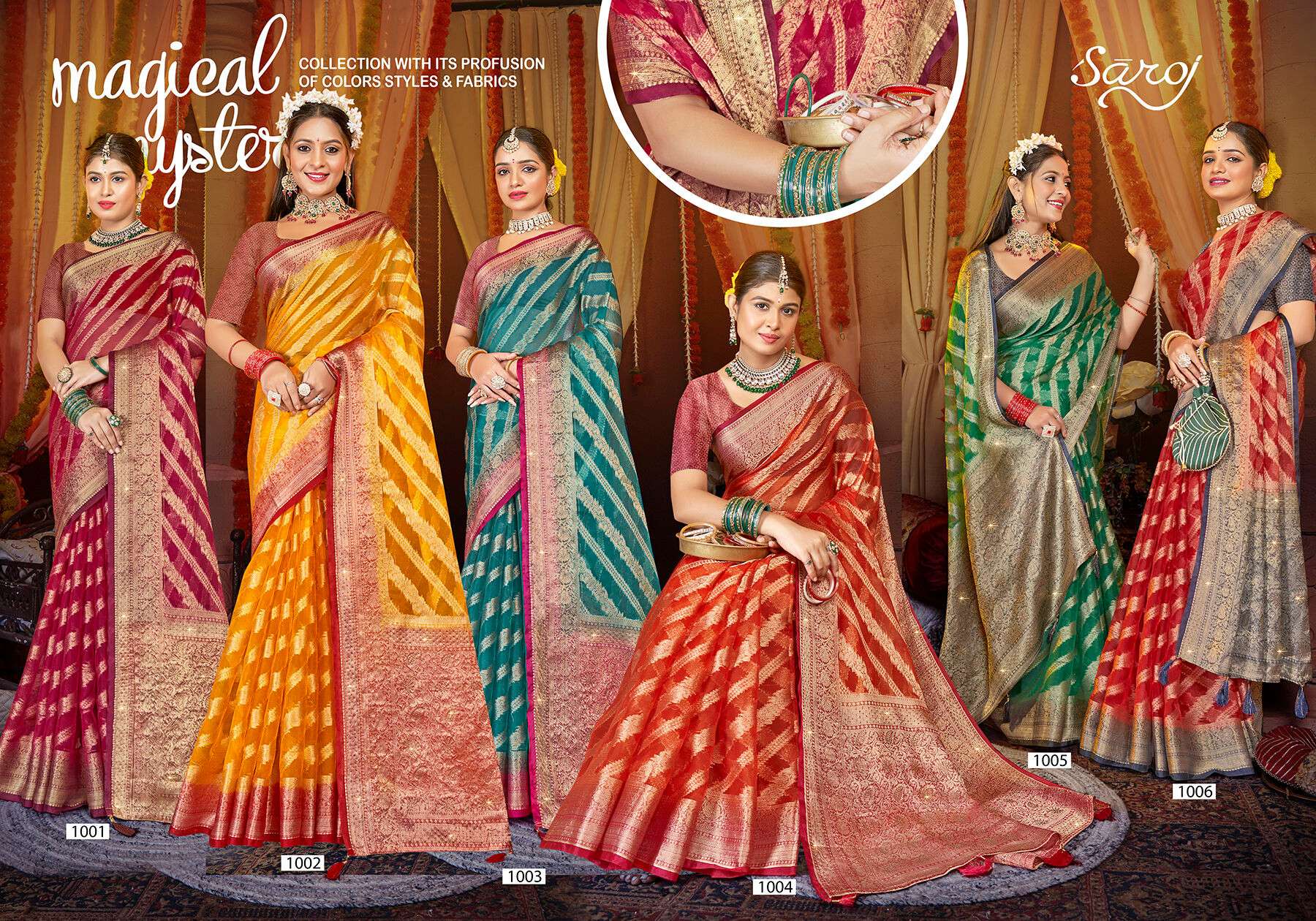 Saroj Anuradha vol.3 Soft organza with heavy swaroski  Saree Wholesale catalog    