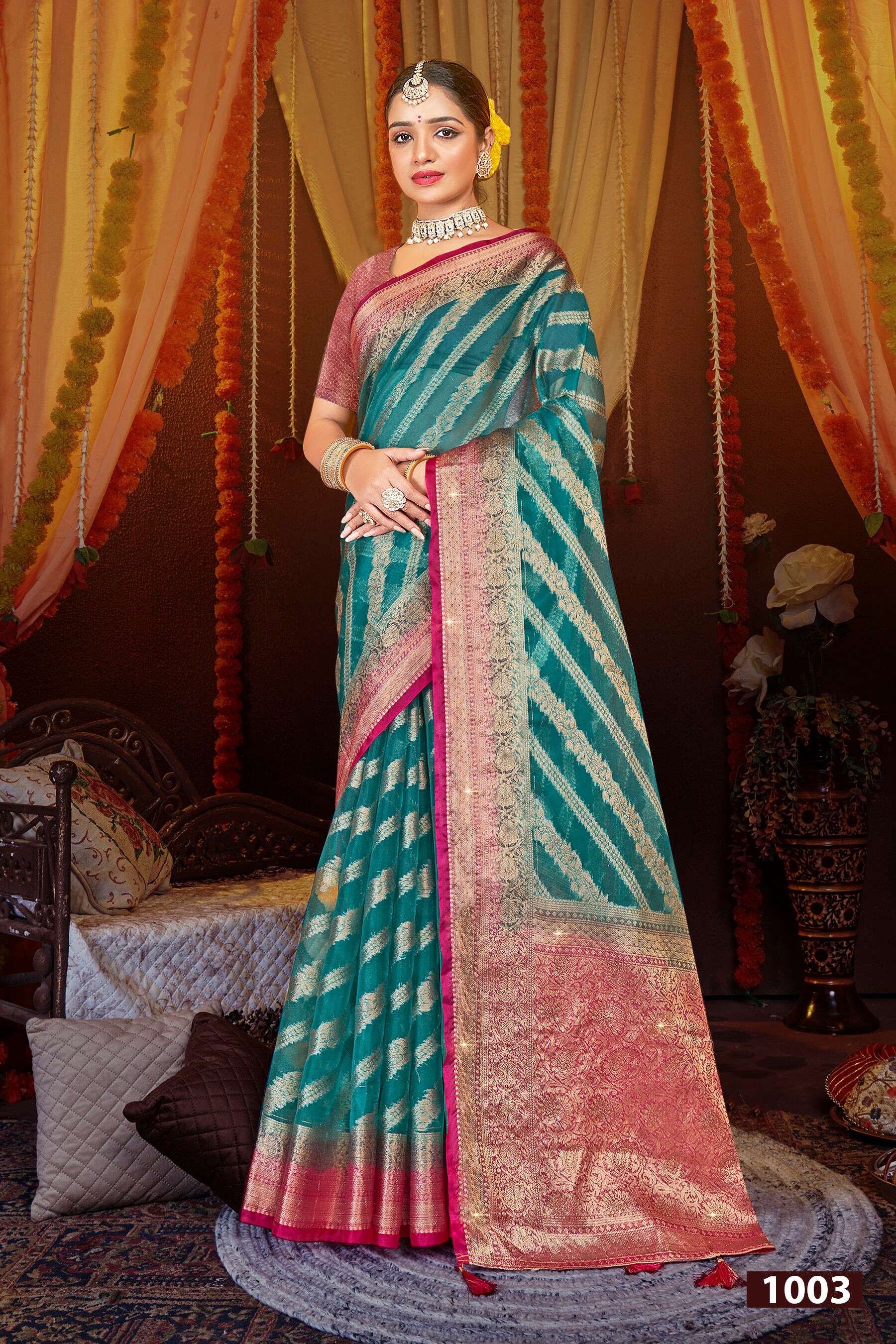 Saroj Anuradha vol.3 Soft organza with heavy swaroski  Saree Wholesale catalog    