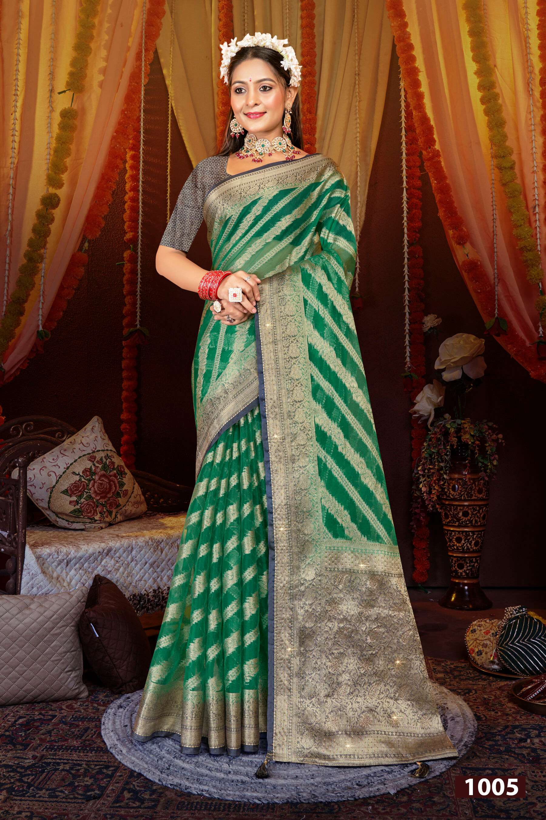 Saroj Anuradha vol.3 Soft organza with heavy swaroski  Saree Wholesale catalog    