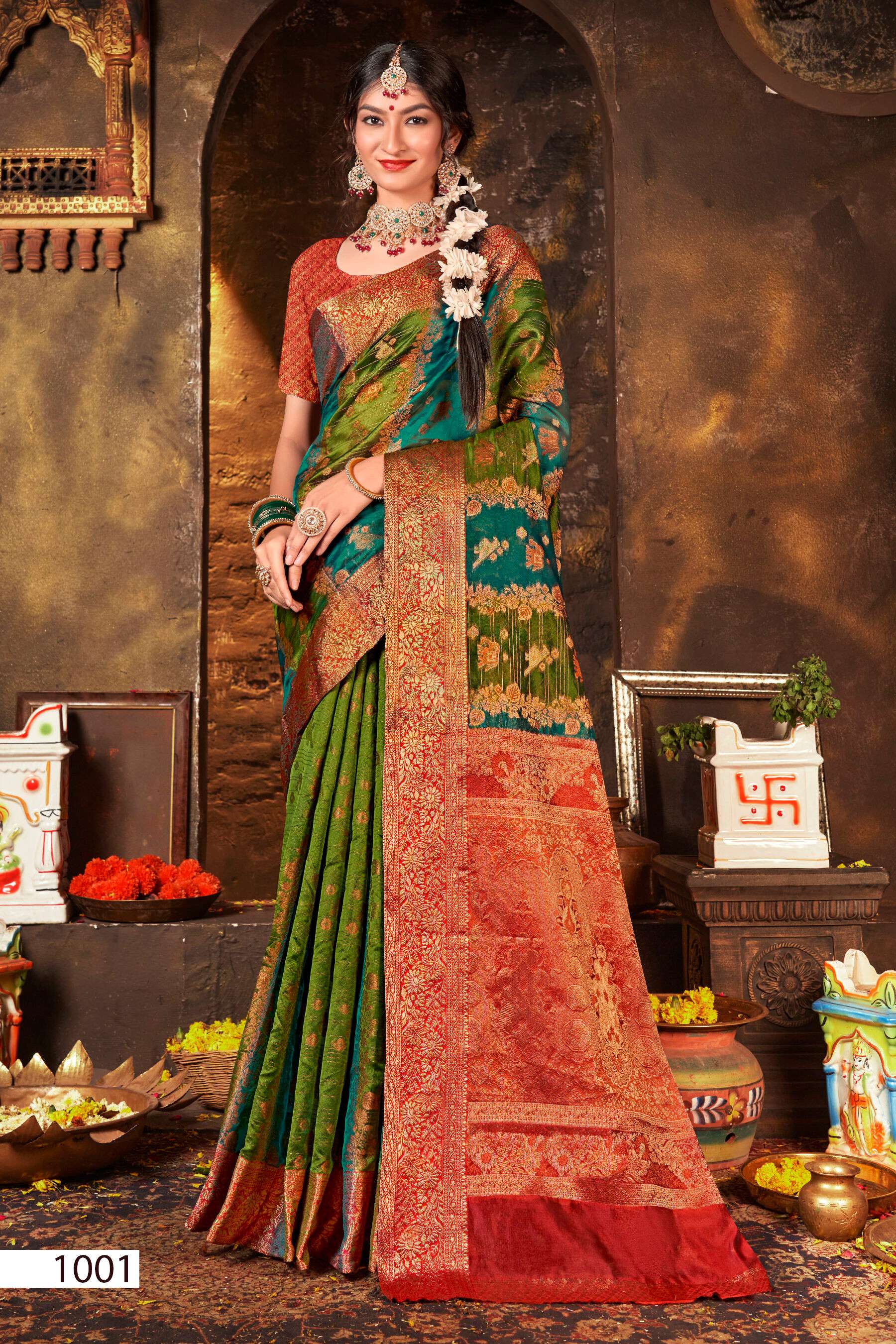 Saroj Maniratna vol.4 Soft organza  Saree Wholesale catalog    