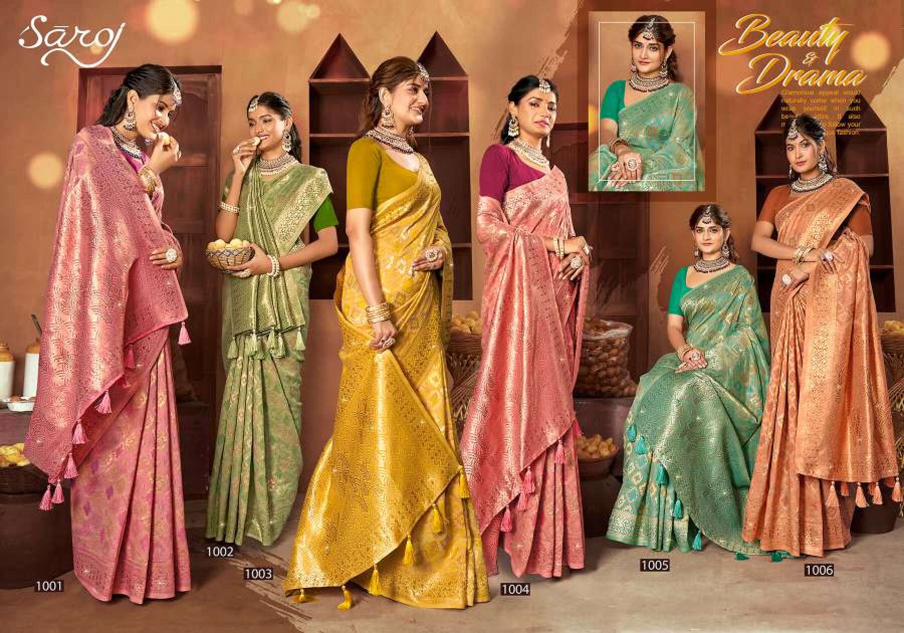 Saroj Mohabatin vol.2 Soft cotton with heavy swarovski work Saree Wholesale catalog    