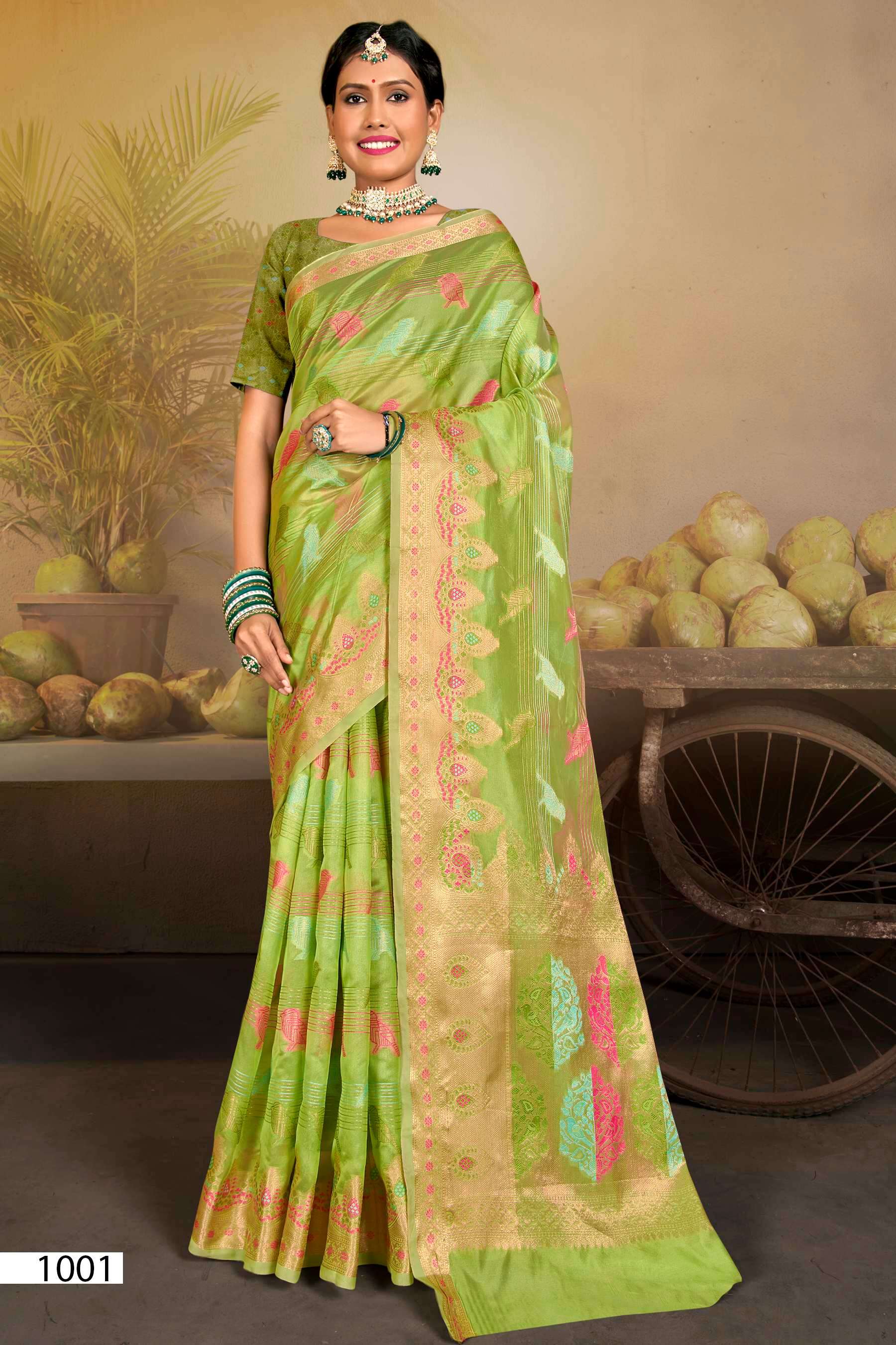 Saroj Raachita vol.1 Soft organza with rich pallu Saree Wholesale catalog    