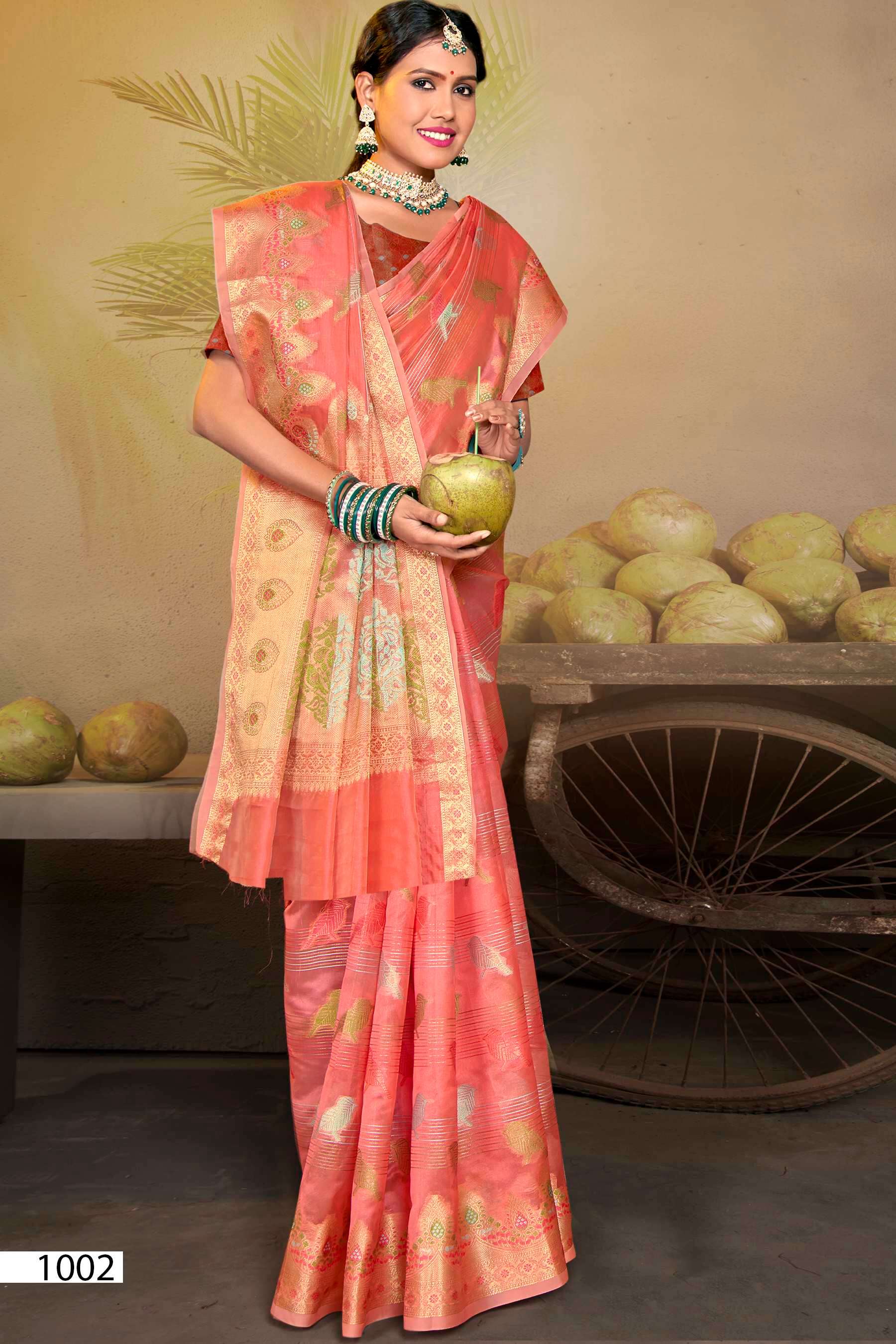 Saroj Raachita vol.1 Soft organza with rich pallu Saree Wholesale catalog    