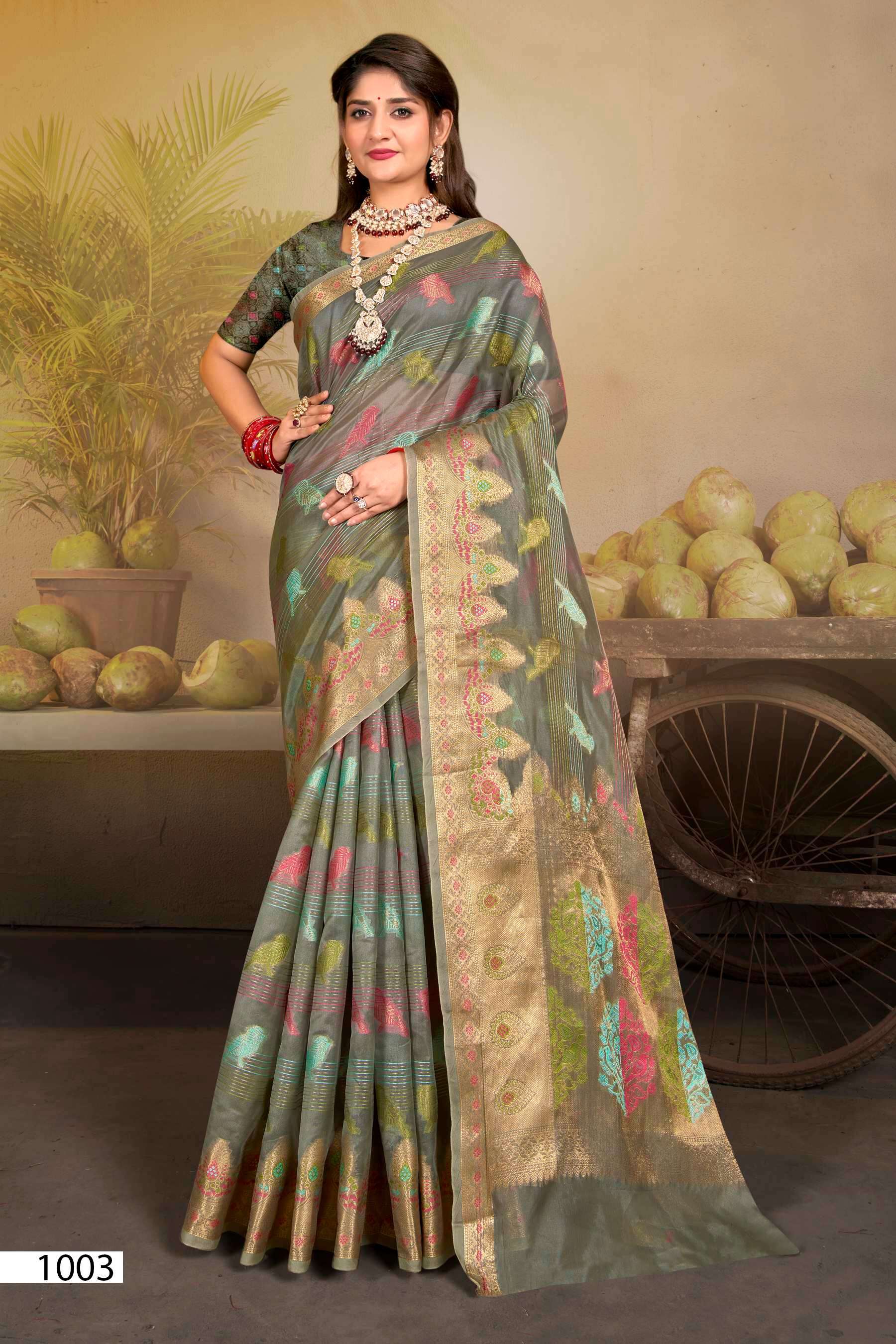 Saroj Raachita vol.1 Soft organza with rich pallu Saree Wholesale catalog    