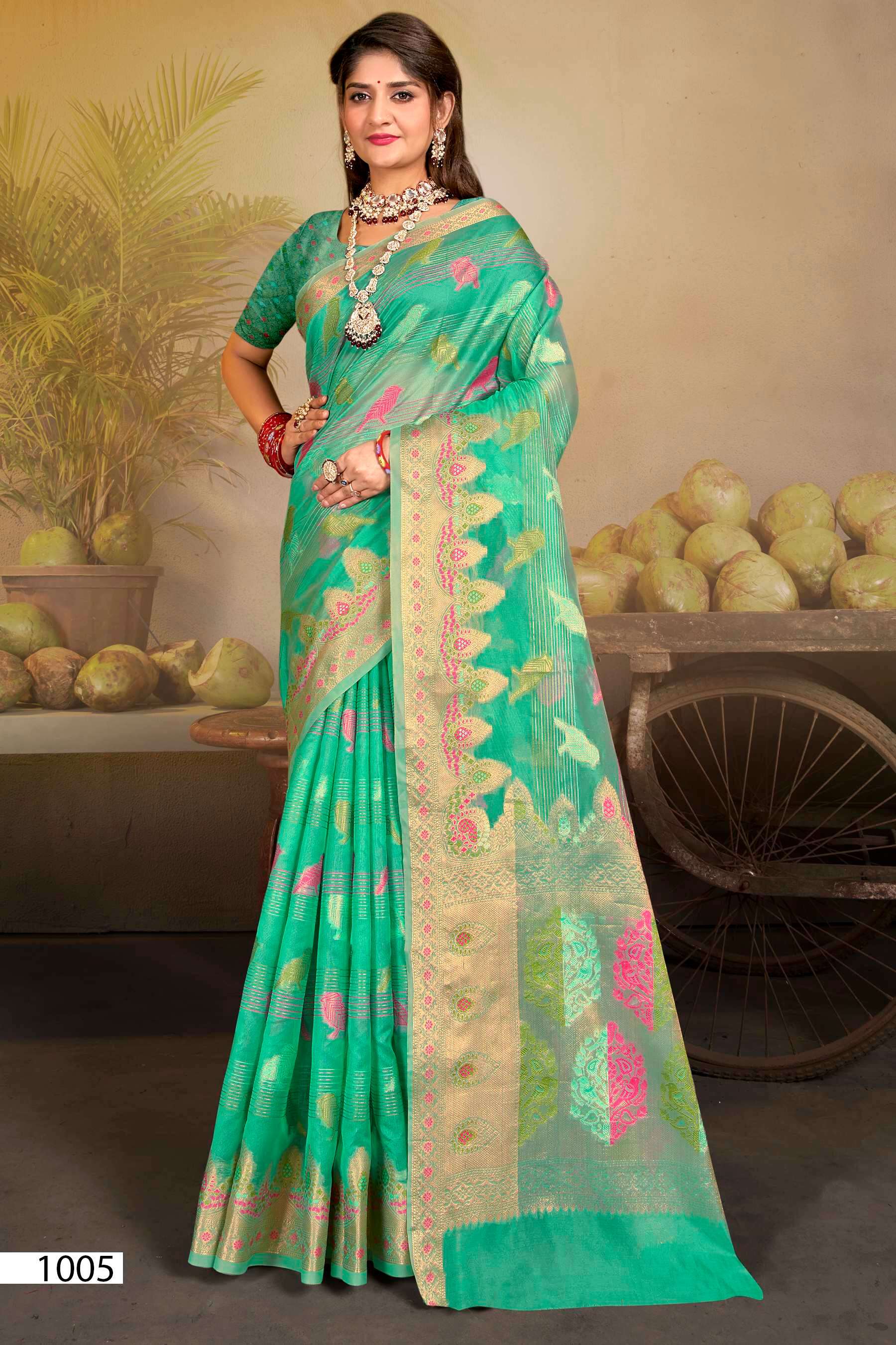 Saroj Raachita vol.1 Soft organza with rich pallu Saree Wholesale catalog    