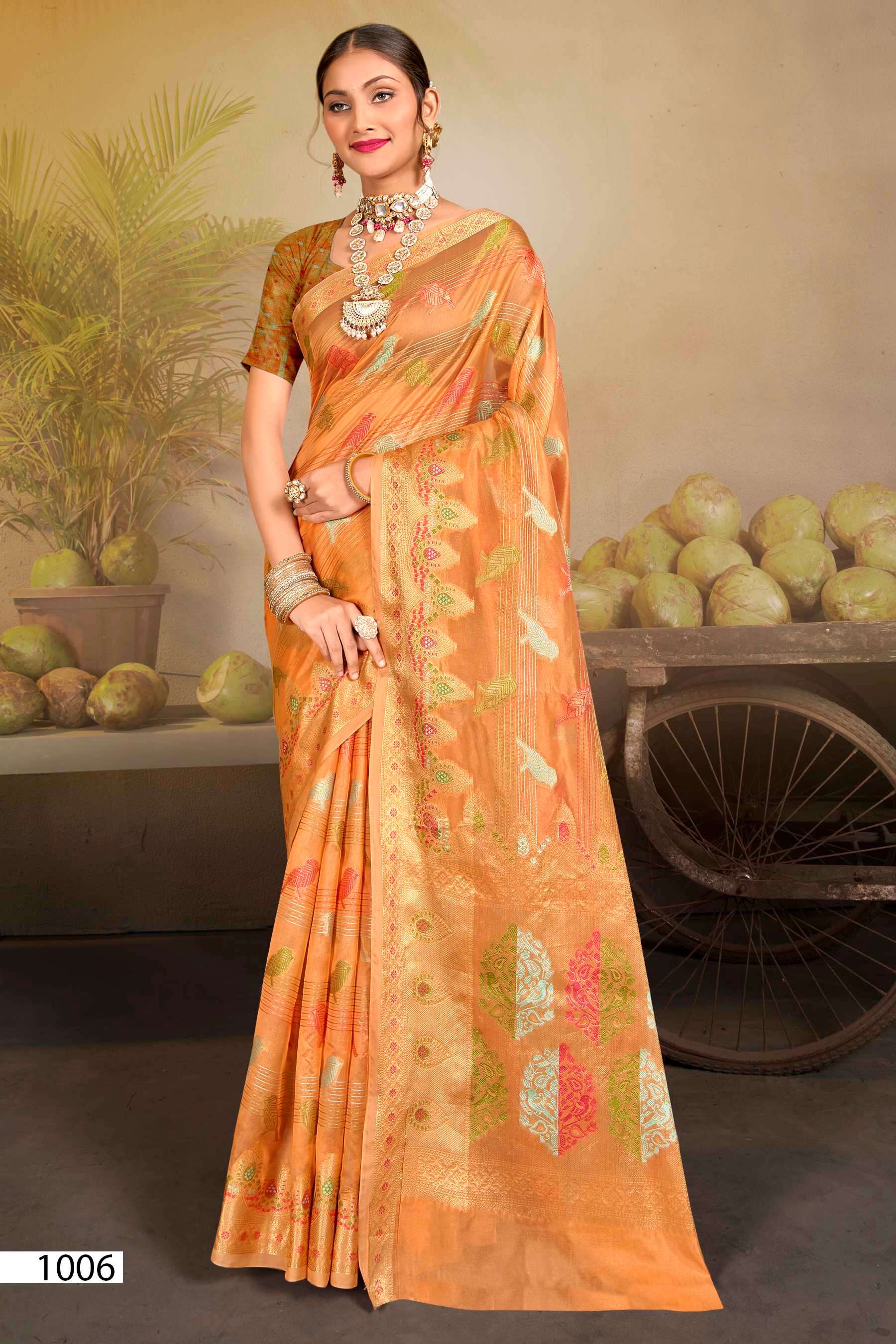 Saroj Raachita vol.1 Soft organza with rich pallu Saree Wholesale catalog    