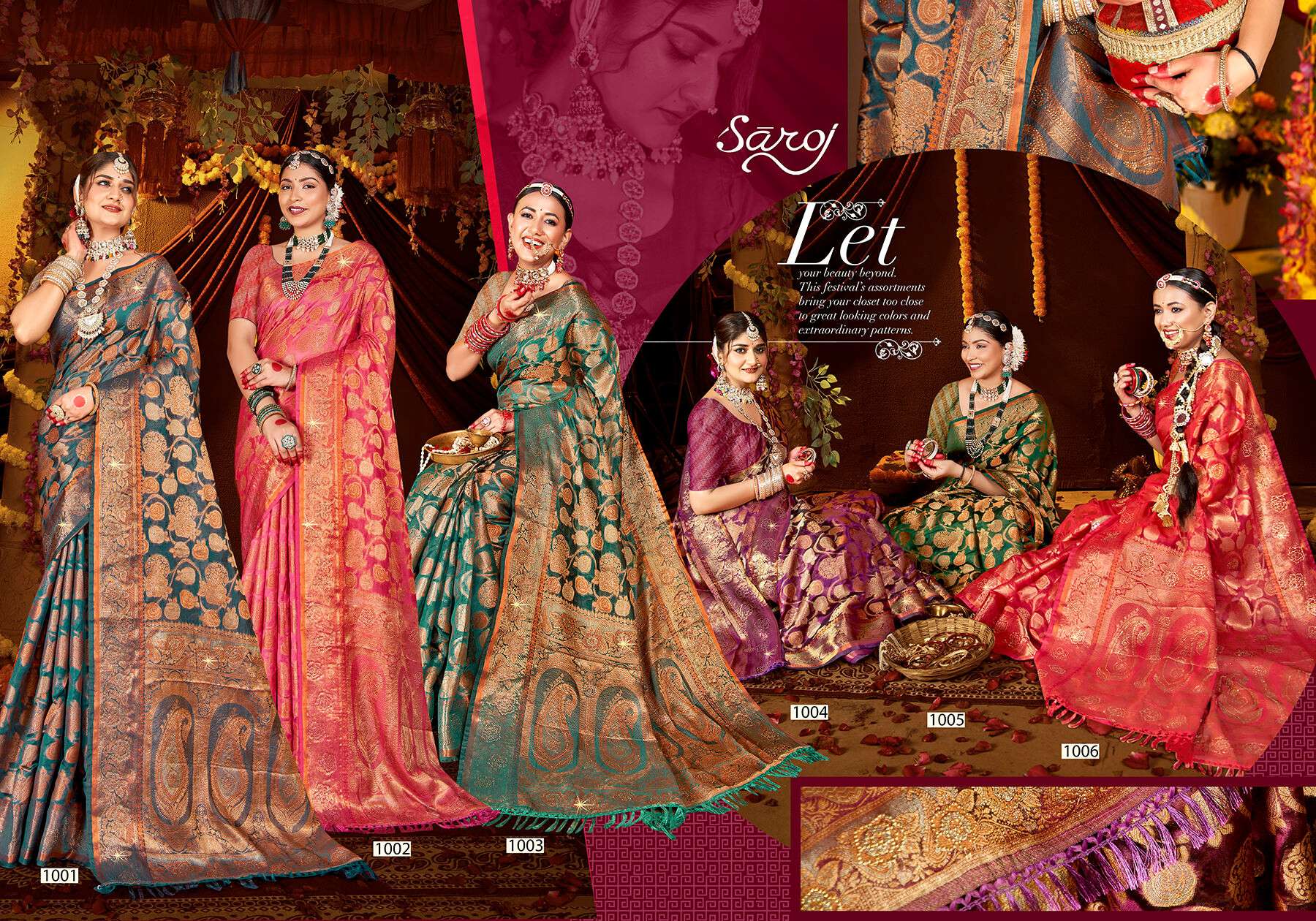 Saroj Shagun vol.4 Soft organza with swaroski work Saree Wholesale catalog    