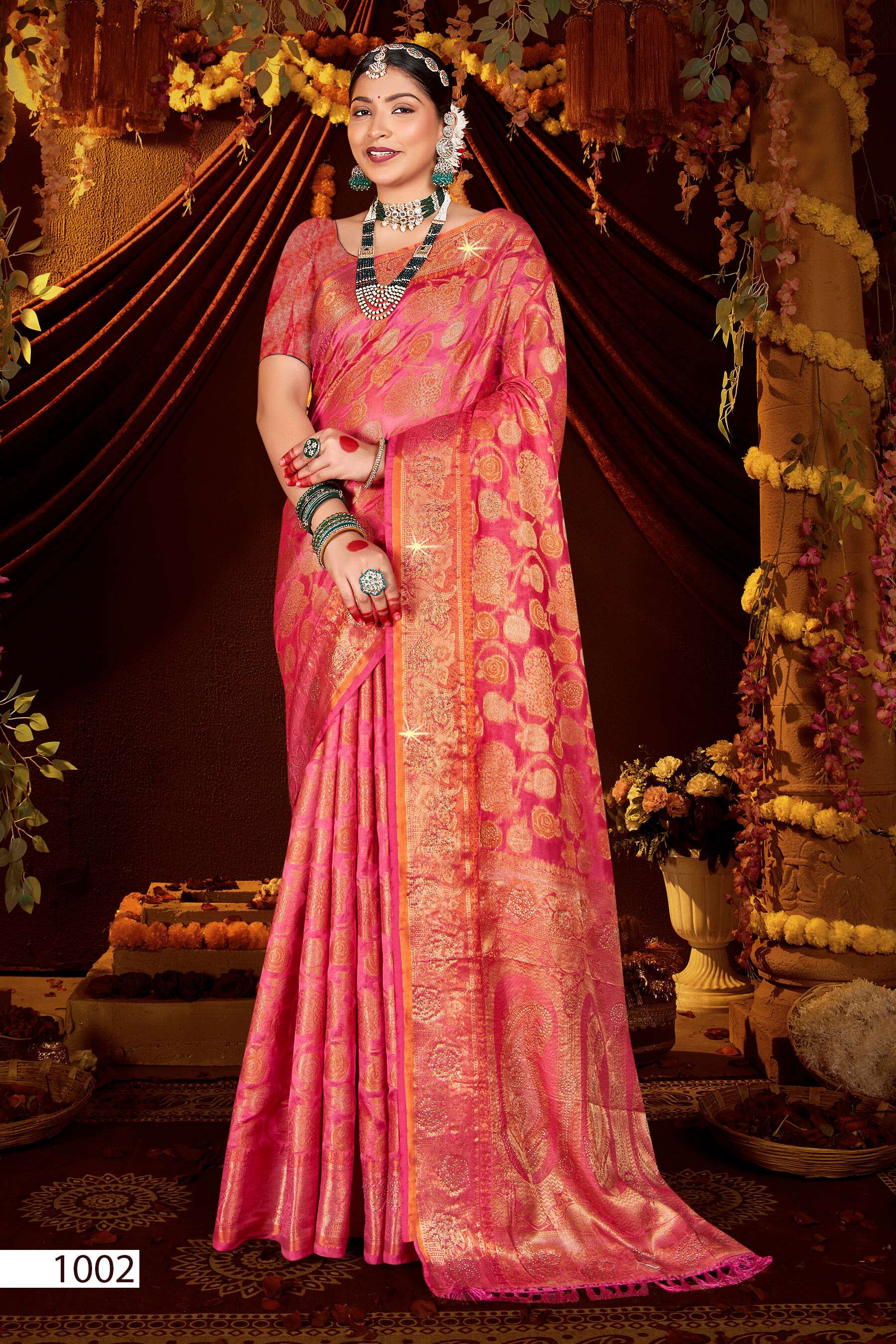 Saroj Shagun vol.4 Soft organza with swaroski work Saree Wholesale catalog    
