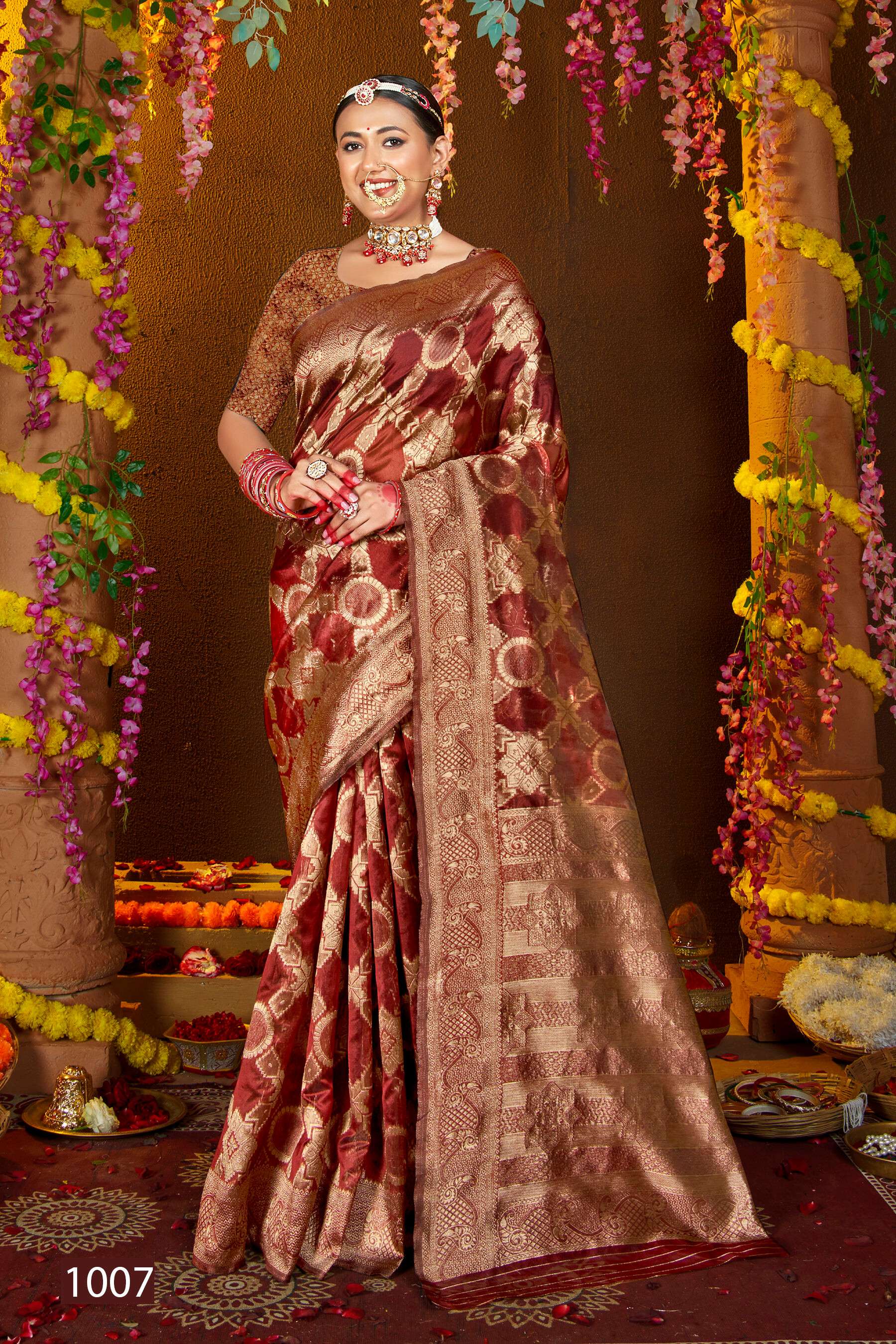 Saroj Sunaina Vol - 2 Organza siilk saree with rich pallu