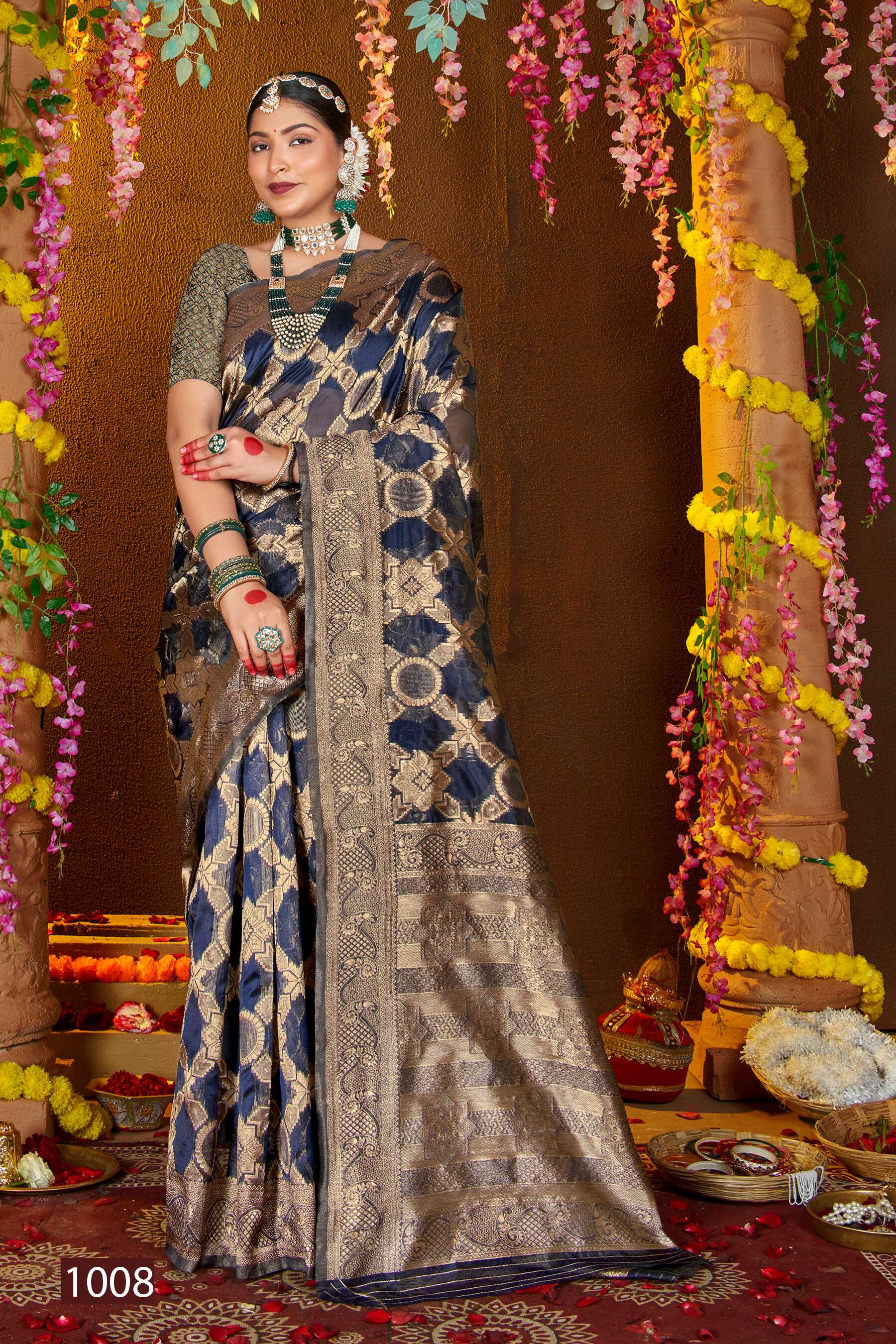 Saroj Sunaina Vol - 2 Organza siilk saree with rich pallu
