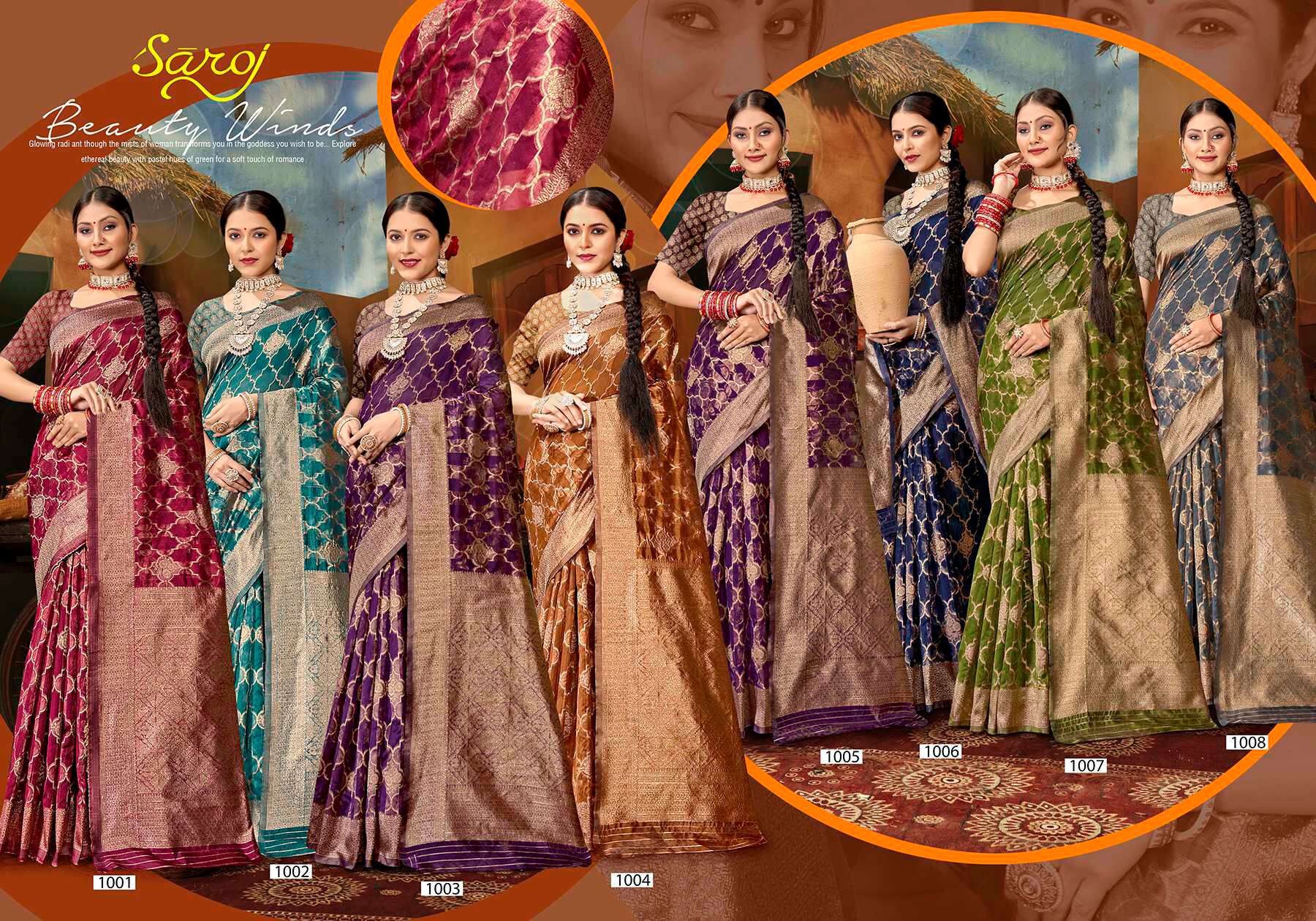Saroj Sunaina Vol - 5 Organza siilk saree with rich pallu