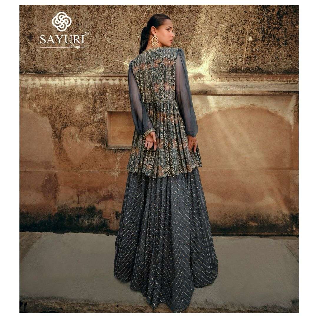 Sayuri Shezadi Real Chinon Wedding Wear Designer Gown Kurti Wholesale catalog