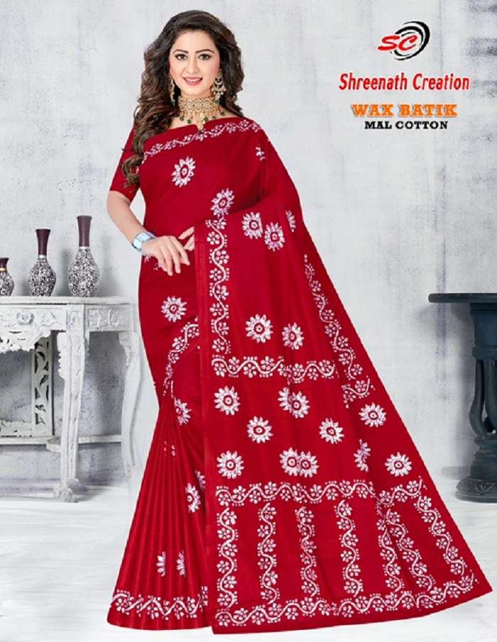 SC Rayon Wax Batic -Cotton Saree -Wholesale Catalog