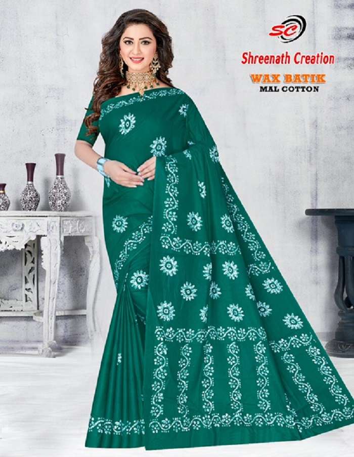 SC Rayon Wax Batic -Cotton Saree -Wholesale Catalog