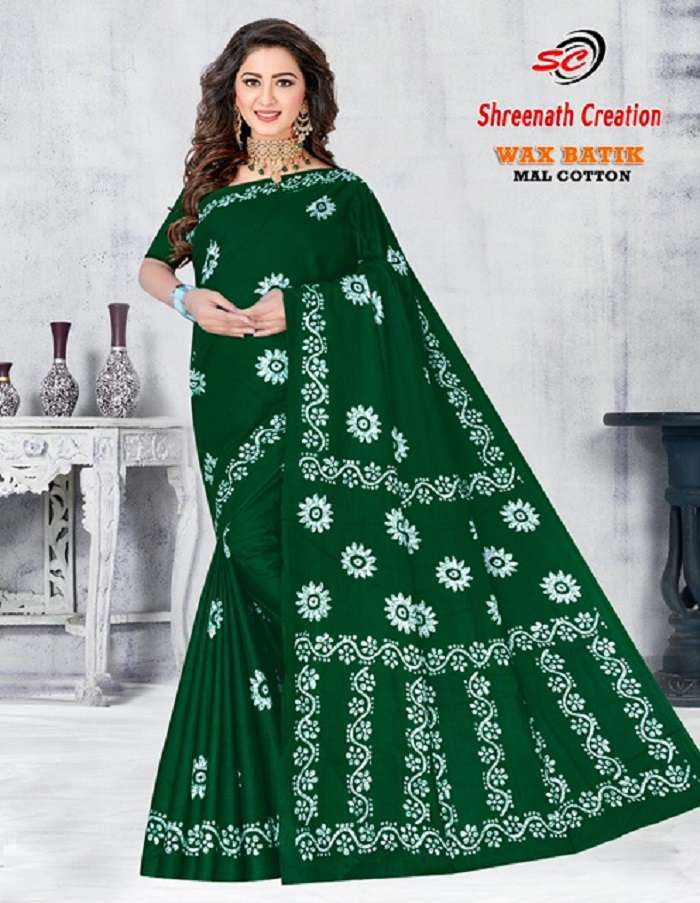 SC Rayon Wax Batic -Cotton Saree -Wholesale Catalog