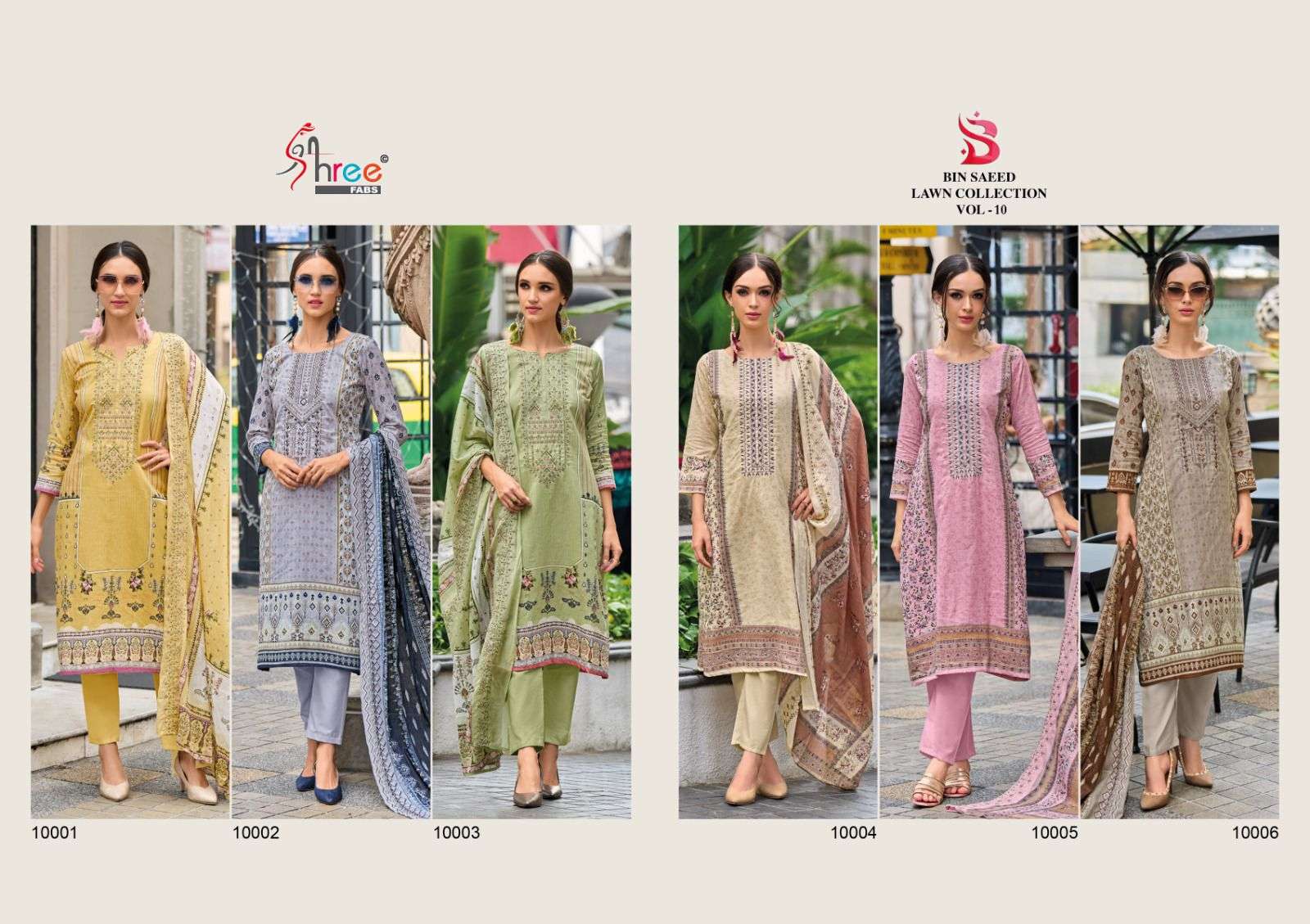 Shree Bin Saeed Lawn Collection Vol 10 Salwar Kameez Wholesale catalog