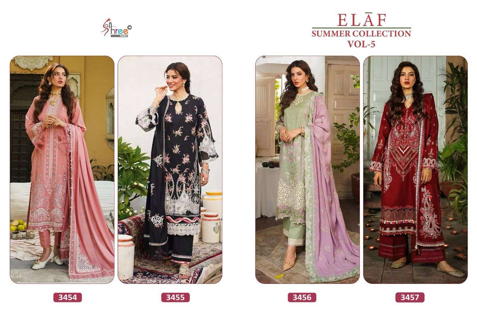 Shree Elaf Vol 5 Chiffon Dupatta Pakistani Suits Wholesale catalog