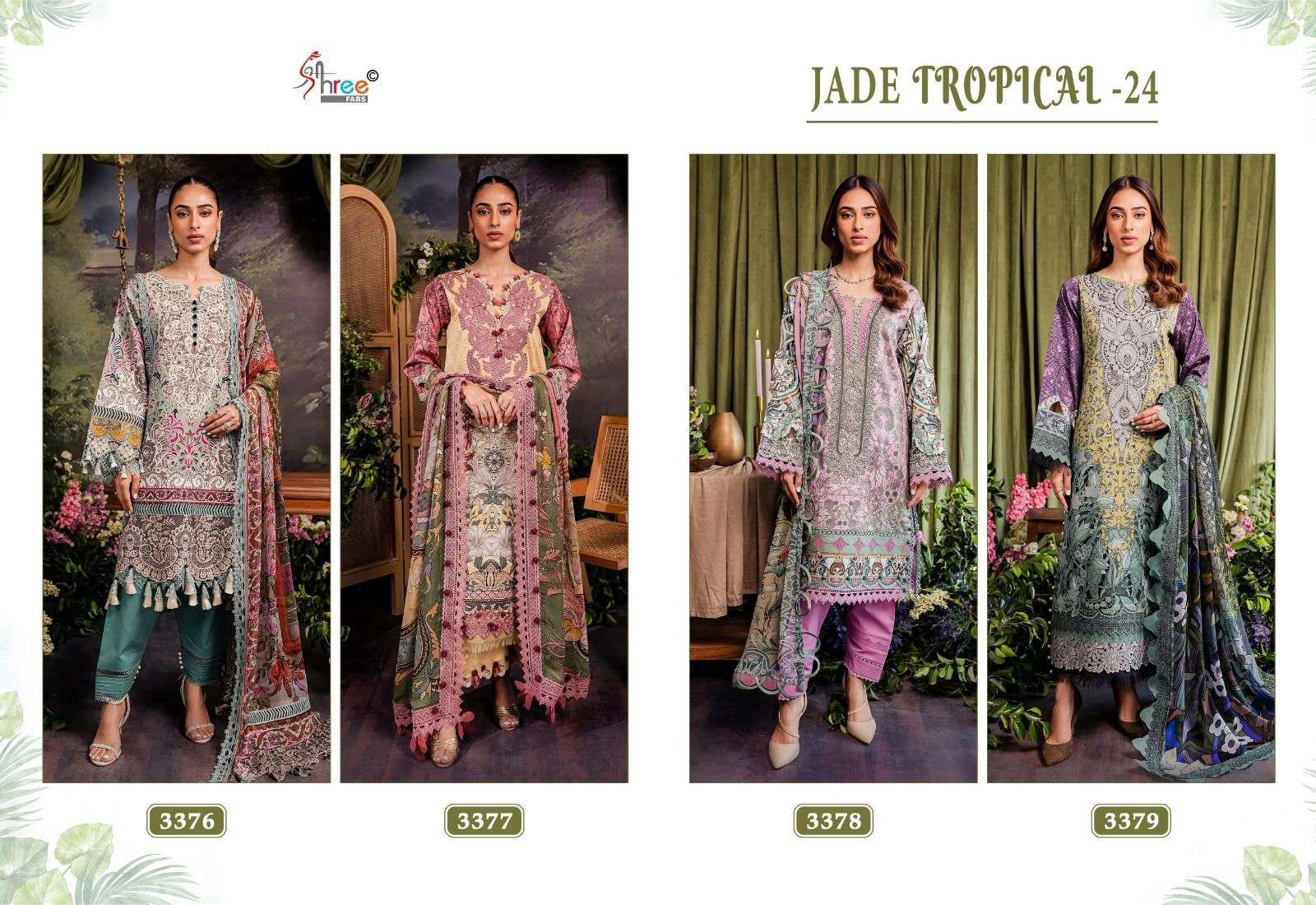 Shree Jade Tropical 24 Chiffon Dupatta Pakistani Suits Wholesale catalog