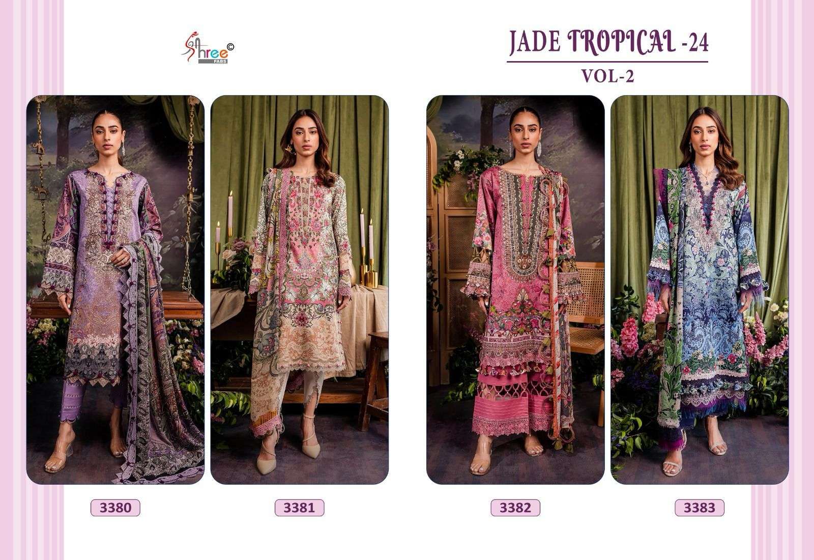 Shree Jade Tropical 24 Vol 2 Cotton Dupatta Pakistani Suits Wholesale catalog