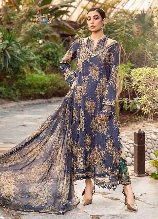 Shree Maria B M Print Vol 15 Chiffon Dupatta Salwar Suits Wholesale catalog